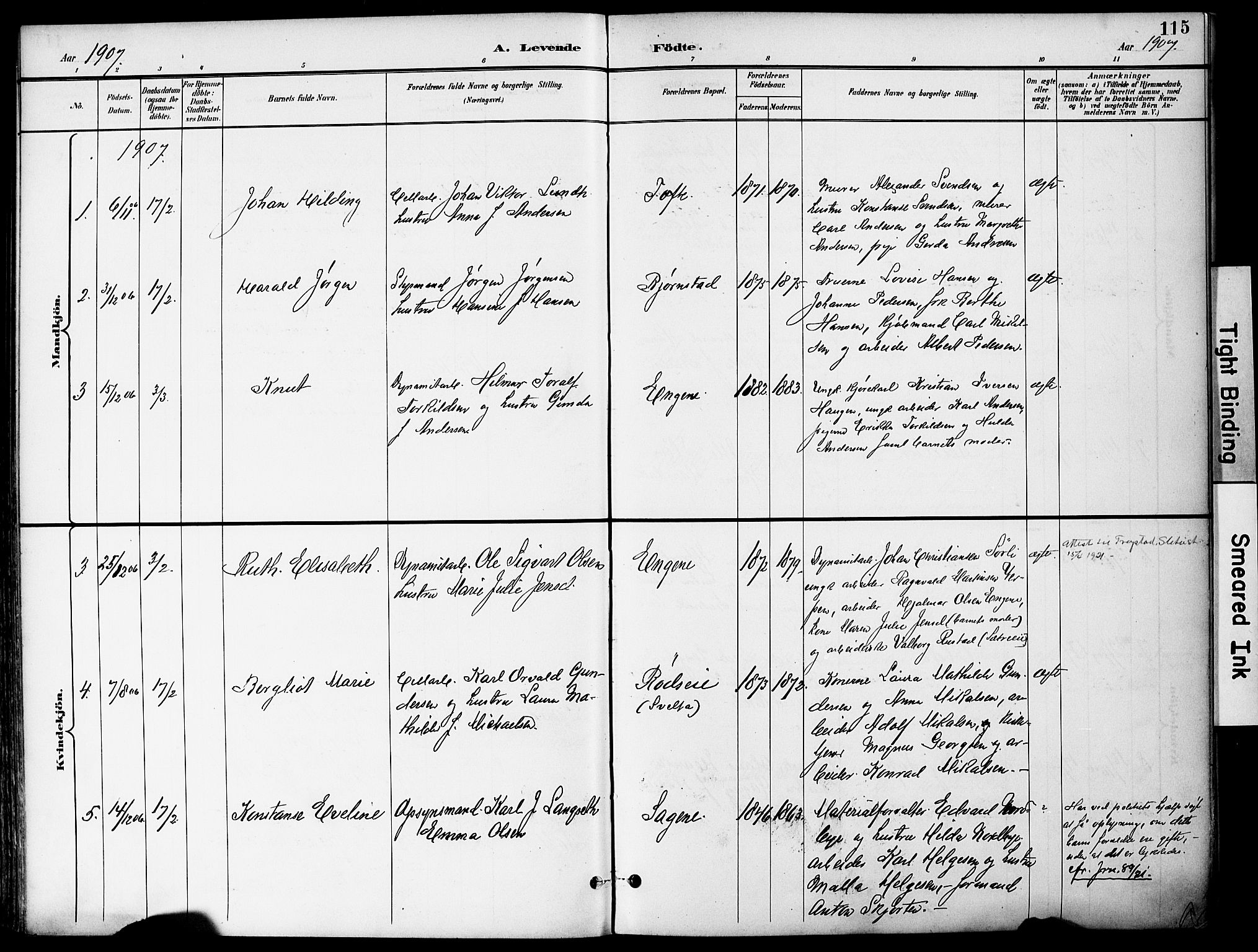 Hurum kirkebøker, AV/SAKO-A-229/F/Fa/L0015: Parish register (official) no. 15, 1896-1908, p. 115