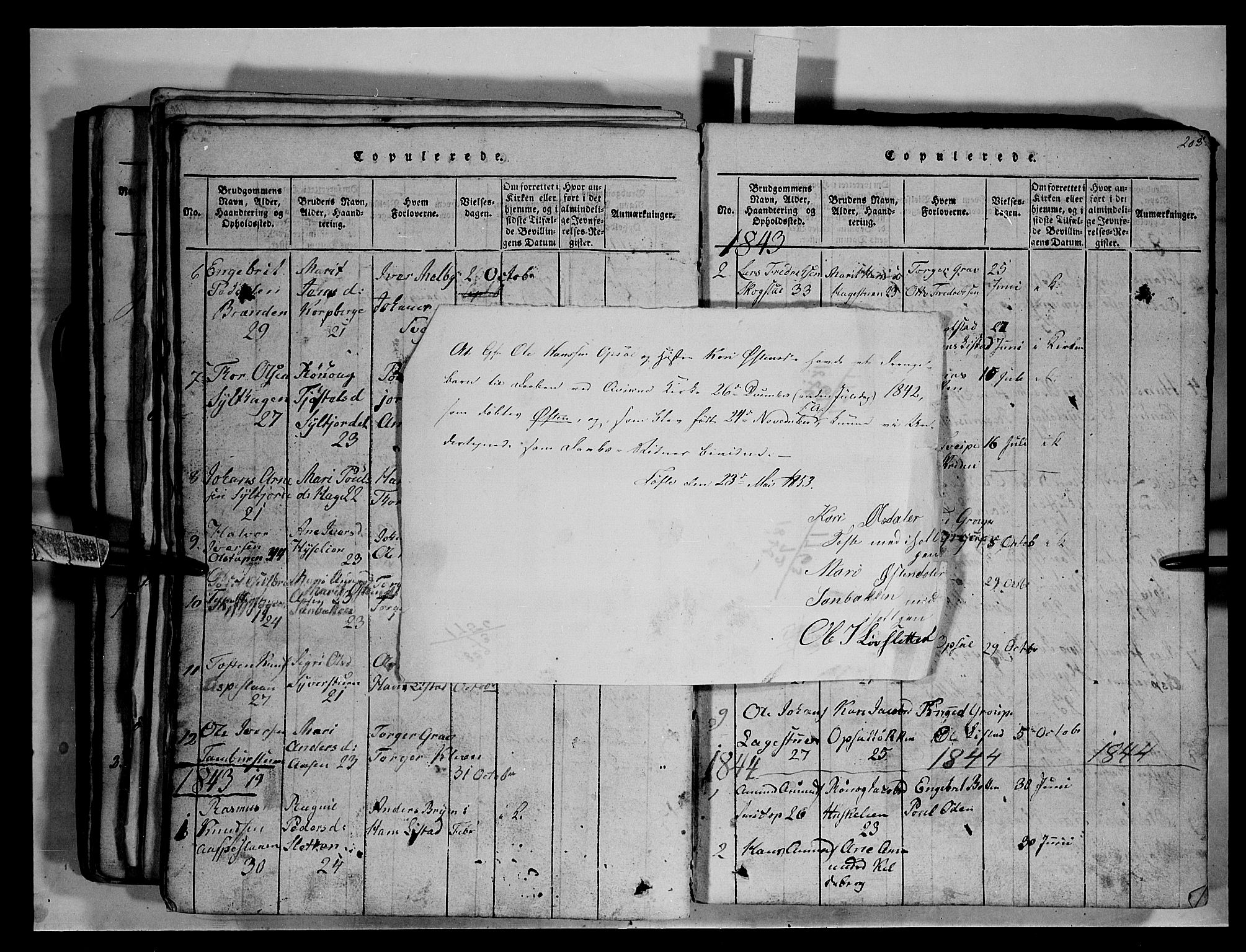 Fron prestekontor, SAH/PREST-078/H/Ha/Hab/L0003: Parish register (copy) no. 3, 1816-1850, p. 203
