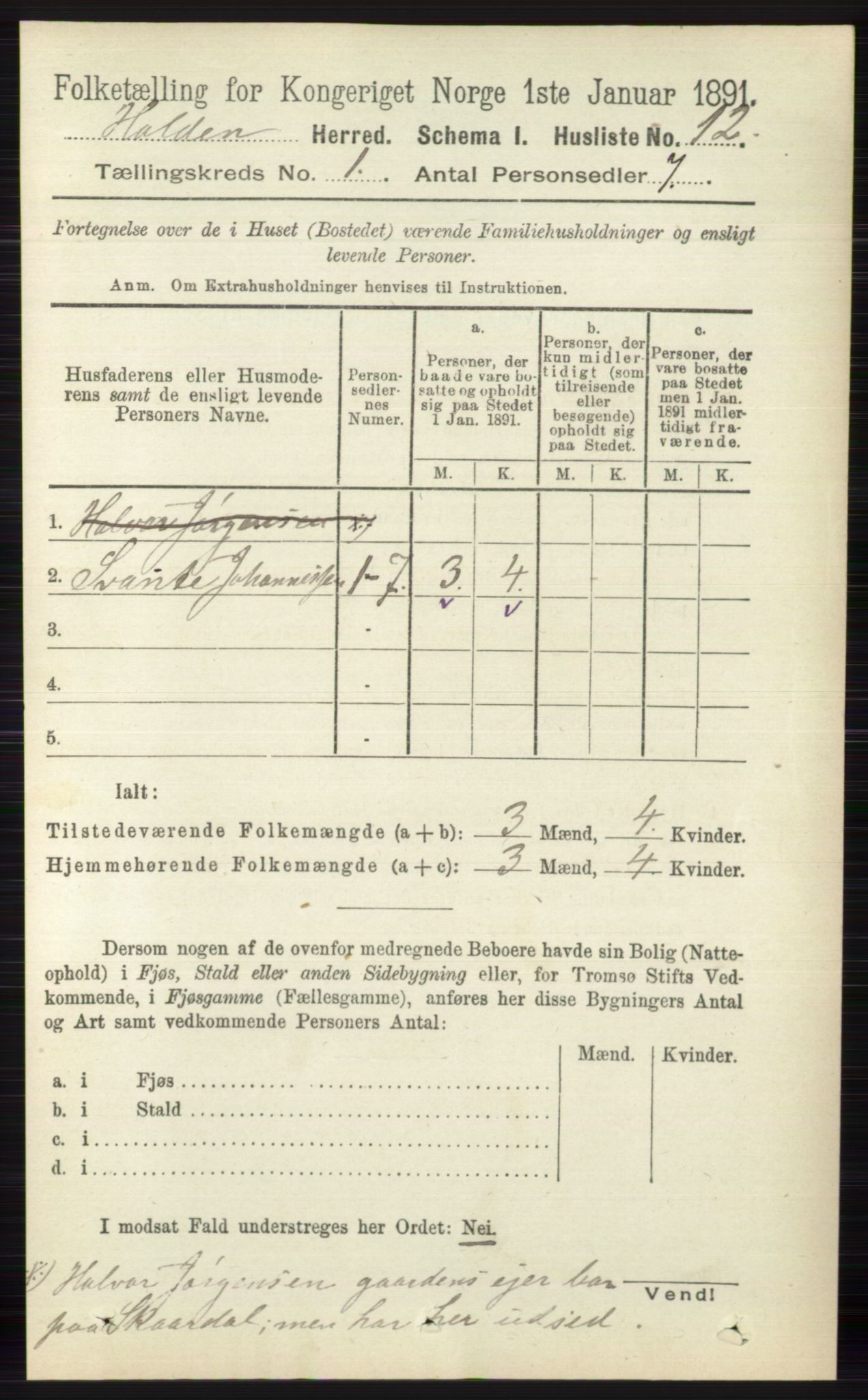 RA, 1891 census for 0819 Holla, 1891, p. 39