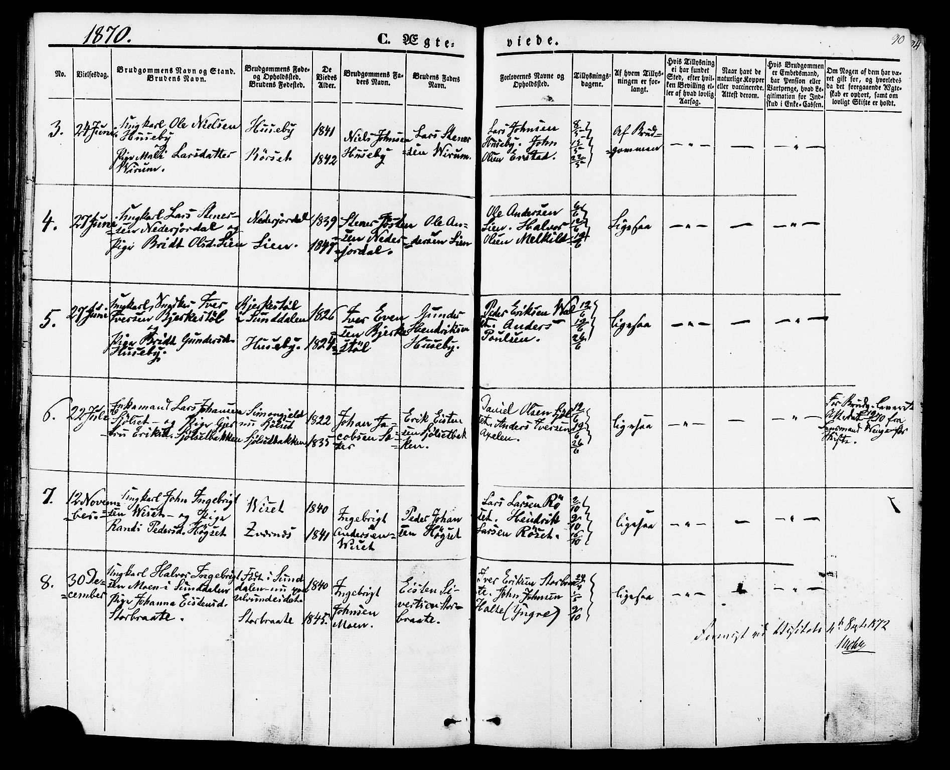 Ministerialprotokoller, klokkerbøker og fødselsregistre - Møre og Romsdal, AV/SAT-A-1454/588/L1004: Parish register (official) no. 588A01, 1854-1870, p. 90