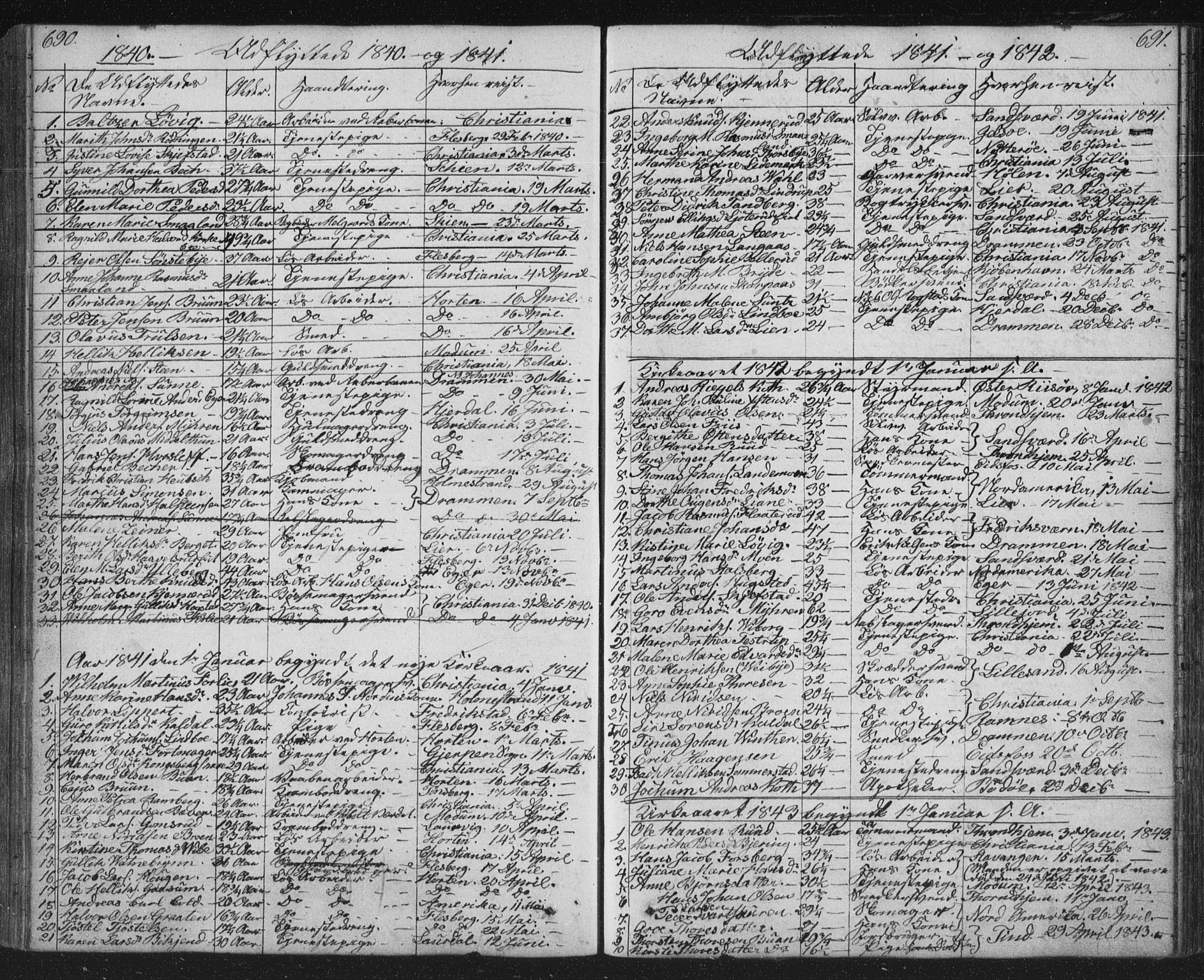 Kongsberg kirkebøker, AV/SAKO-A-22/G/Ga/L0002: Parish register (copy) no. 2, 1839-1858, p. 690-691