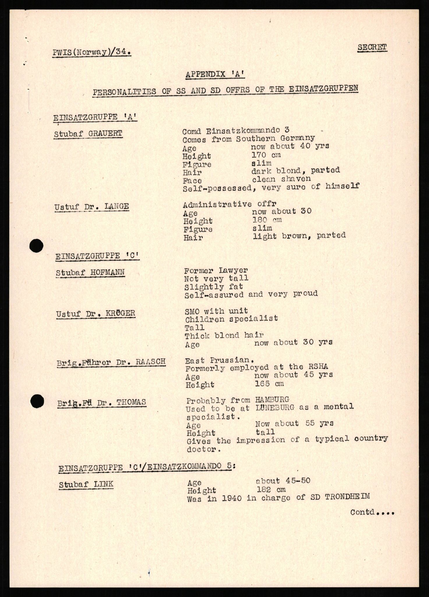 Forsvaret, Forsvarets overkommando II, AV/RA-RAFA-3915/D/Db/L0011: CI Questionaires. Tyske okkupasjonsstyrker i Norge. Tyskere., 1945-1946, p. 350