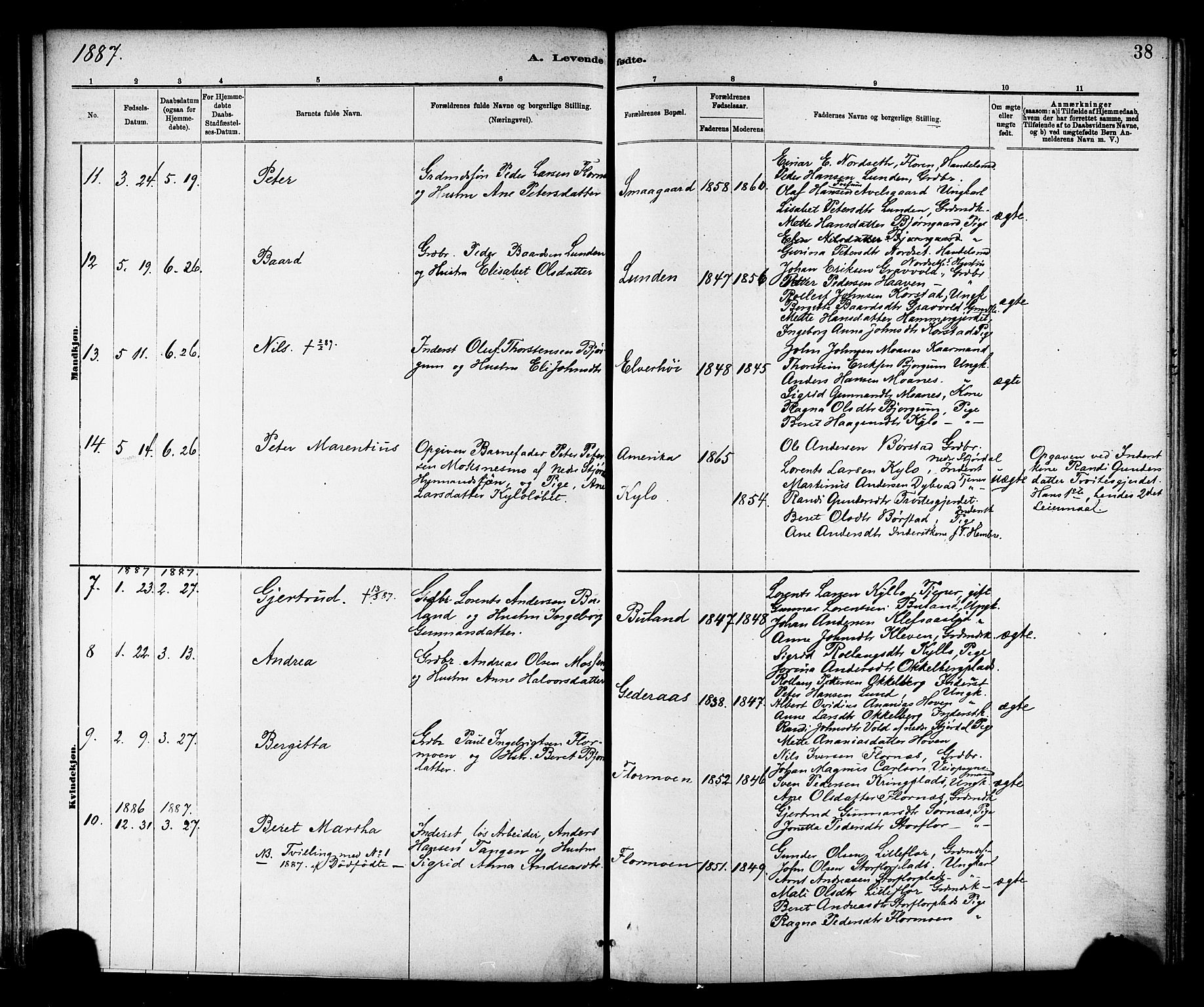 Ministerialprotokoller, klokkerbøker og fødselsregistre - Nord-Trøndelag, AV/SAT-A-1458/703/L0030: Parish register (official) no. 703A03, 1880-1892, p. 38