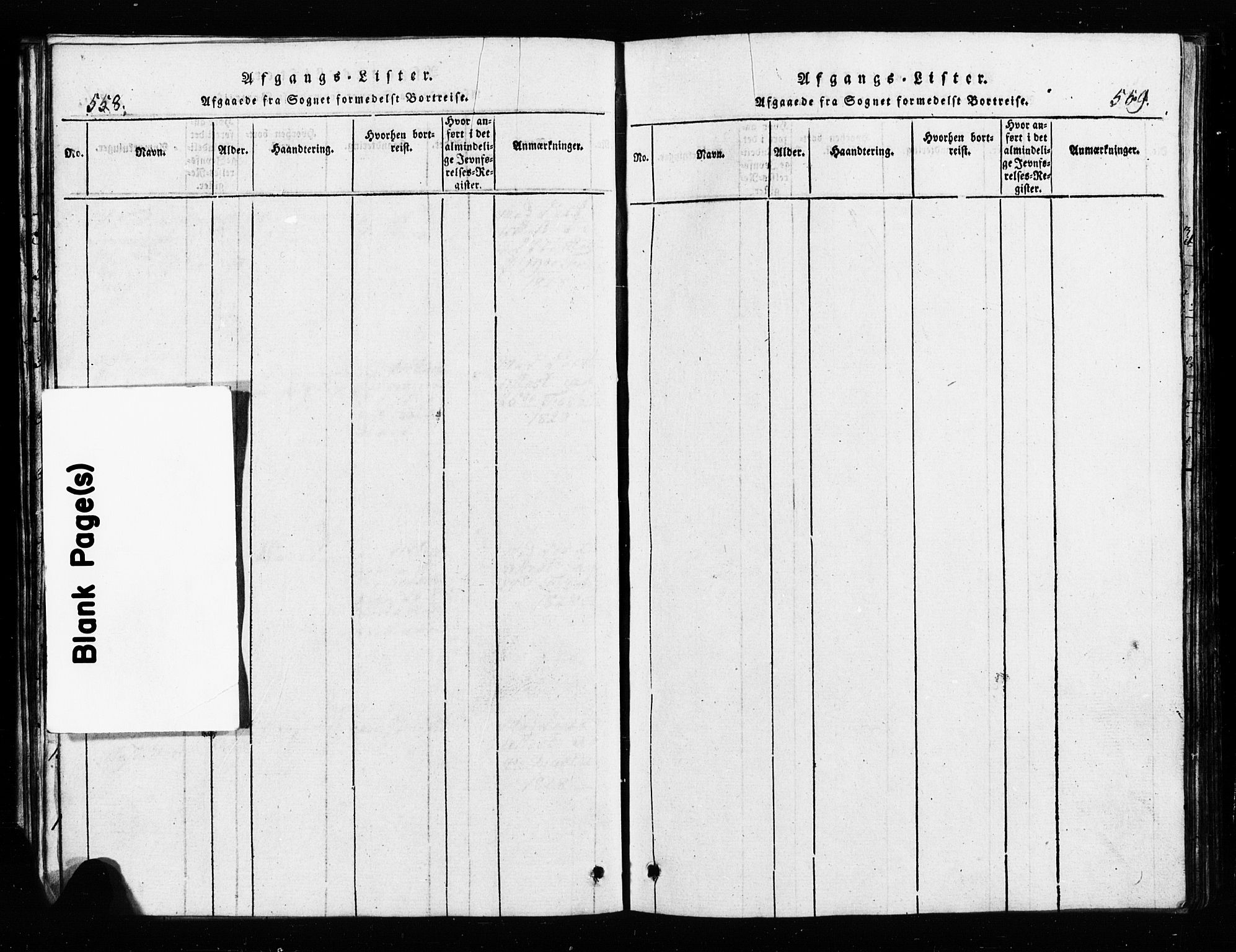 Lesja prestekontor, SAH/PREST-068/H/Ha/Hab/L0001: Parish register (copy) no. 1, 1820-1831, p. 558-559