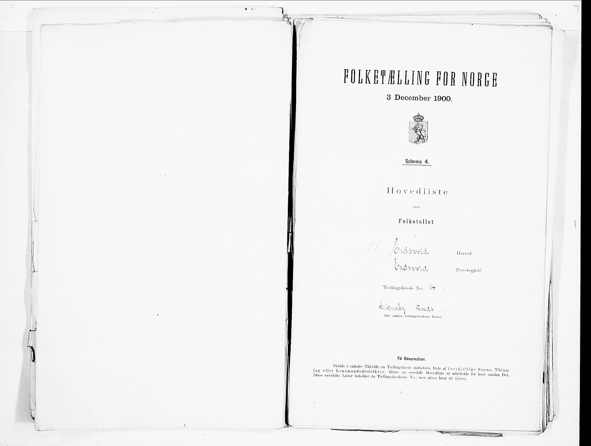 SAO, 1900 census for Eidsvoll, 1900, p. 4