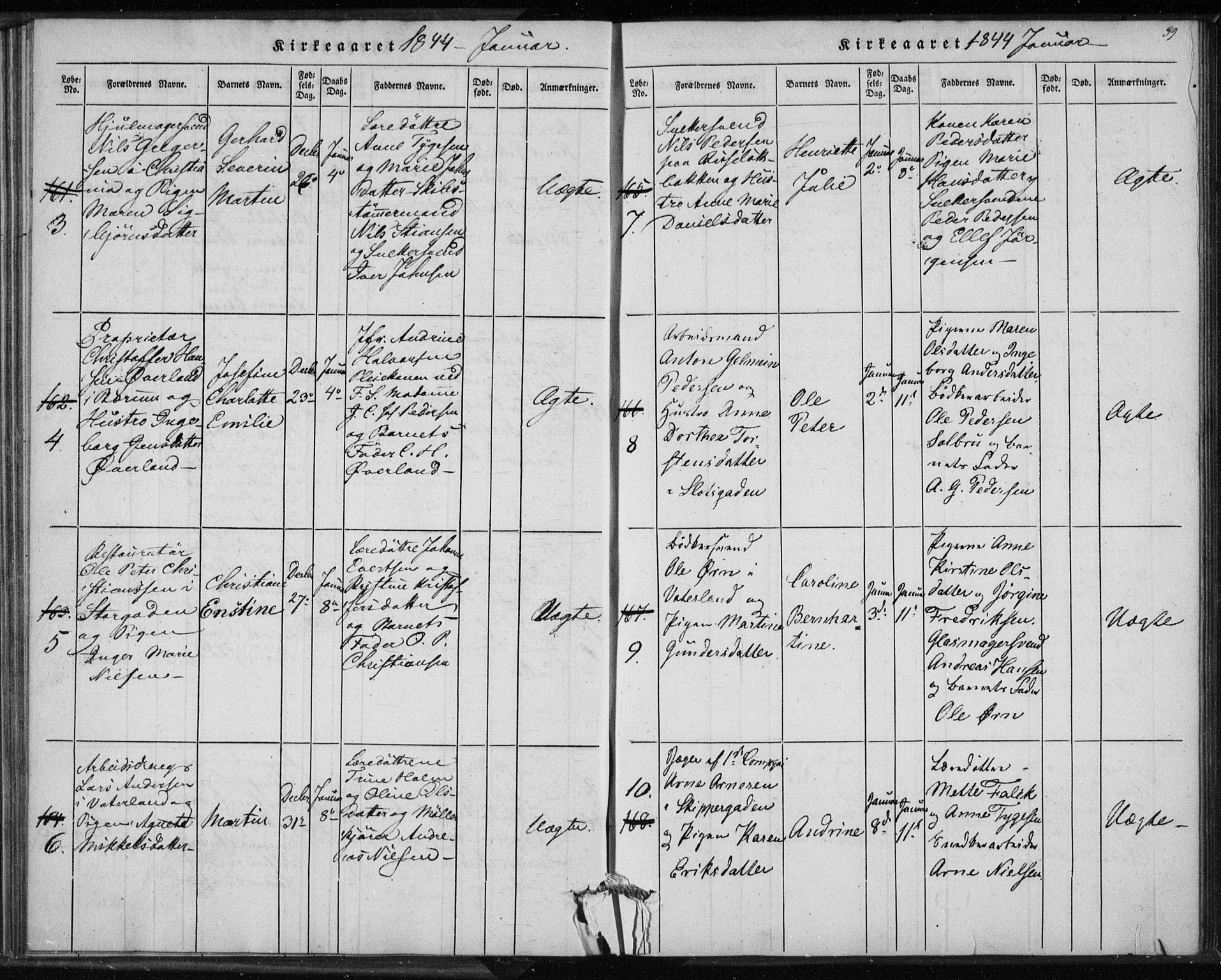 Rikshospitalet prestekontor Kirkebøker, AV/SAO-A-10309b/K/L0001/0002: Baptism register no. 1.2, 1842-1847, p. 39