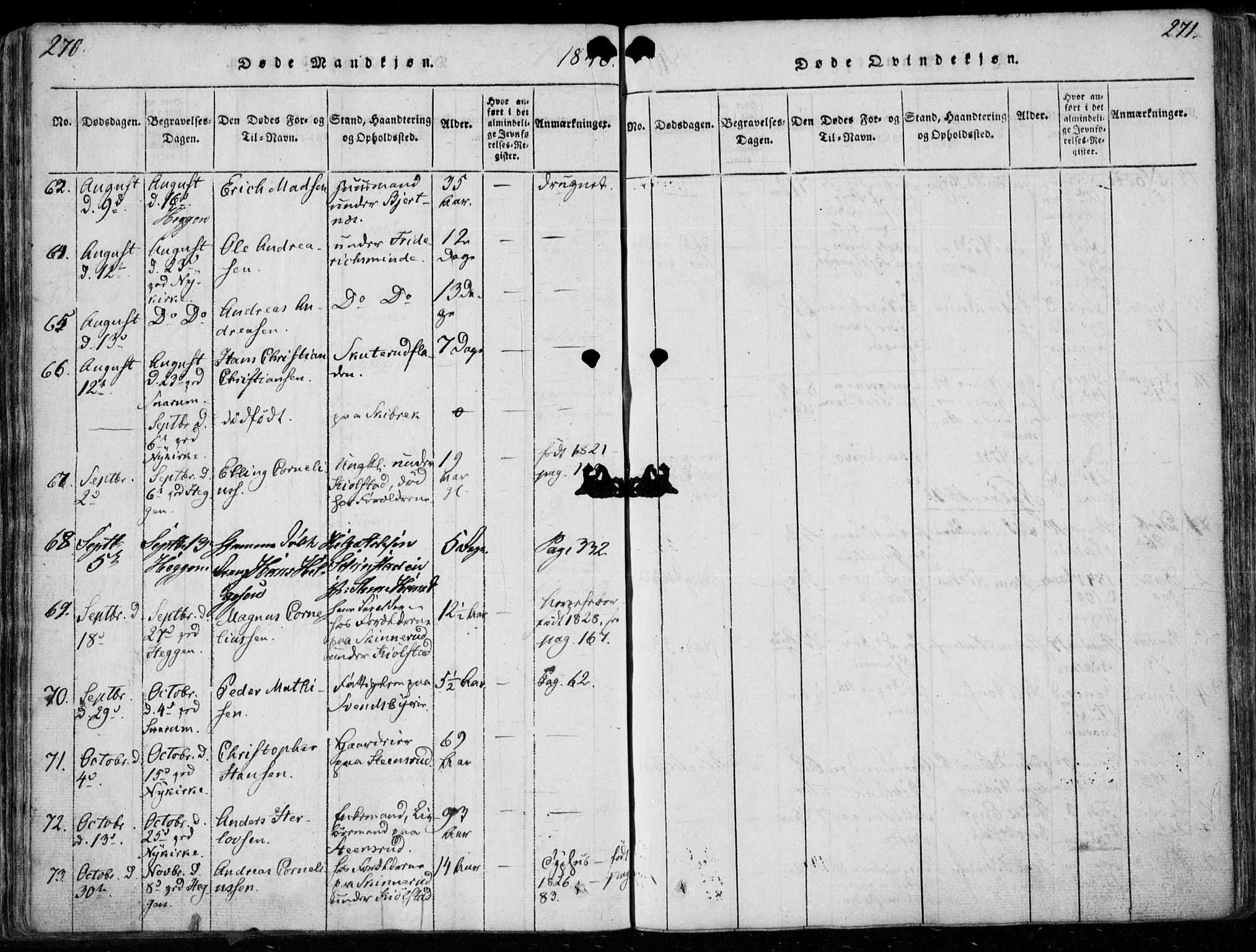 Modum kirkebøker, AV/SAKO-A-234/F/Fa/L0006: Parish register (official) no. 6, 1832-1841, p. 270-271