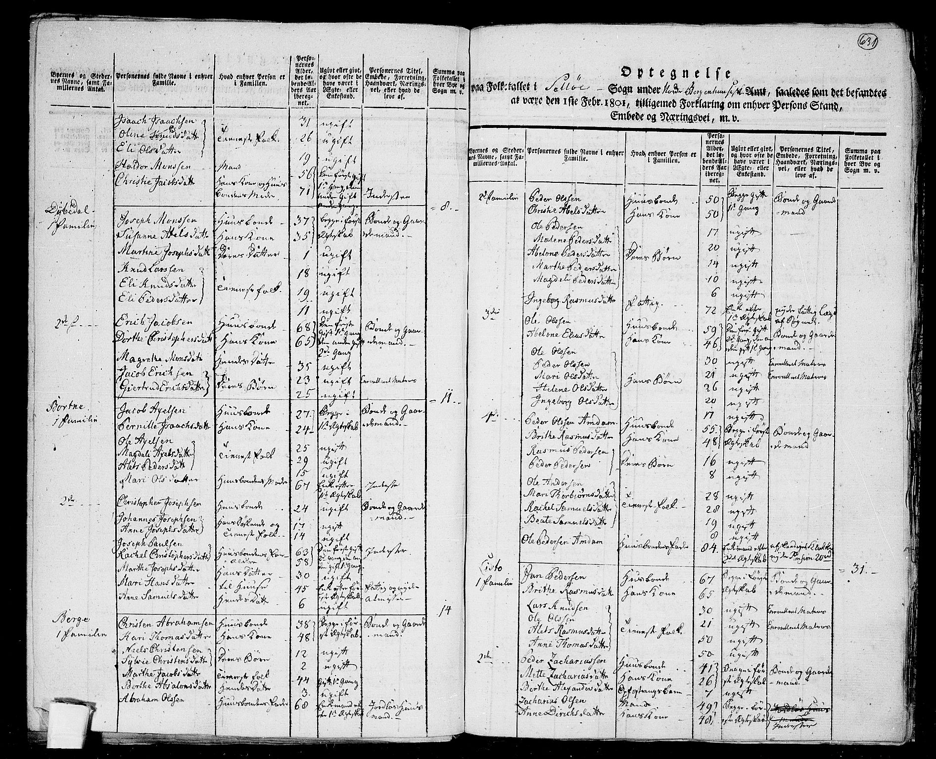 RA, 1801 census for 1441P Selje, 1801, p. 630b-631a