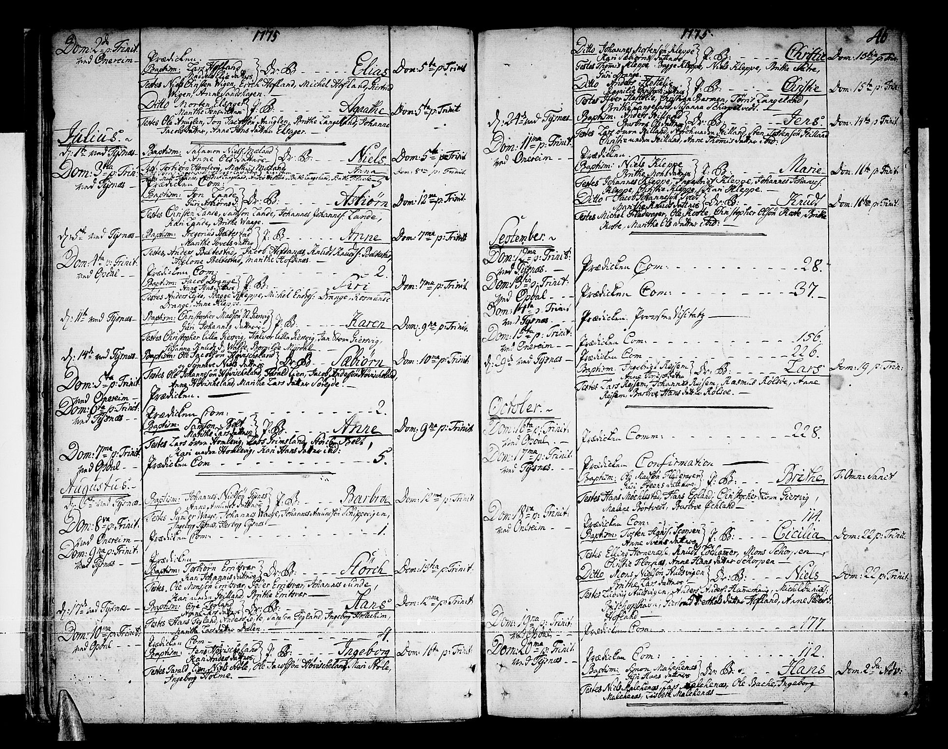 Tysnes sokneprestembete, AV/SAB-A-78601/H/Haa: Parish register (official) no. A 5, 1762-1793, p. 46