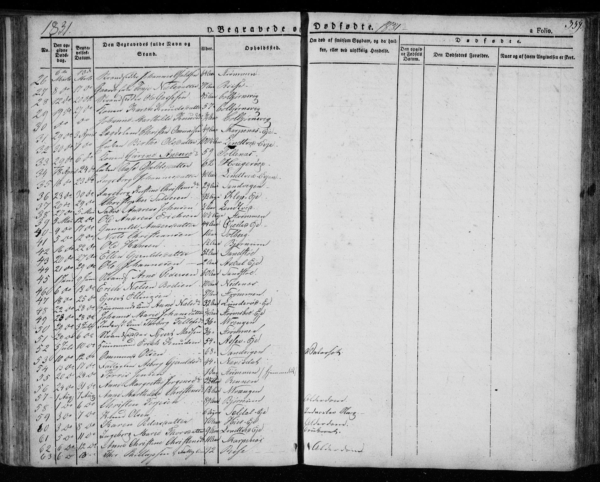 Øyestad sokneprestkontor, AV/SAK-1111-0049/F/Fa/L0013: Parish register (official) no. A 13, 1827-1842, p. 359