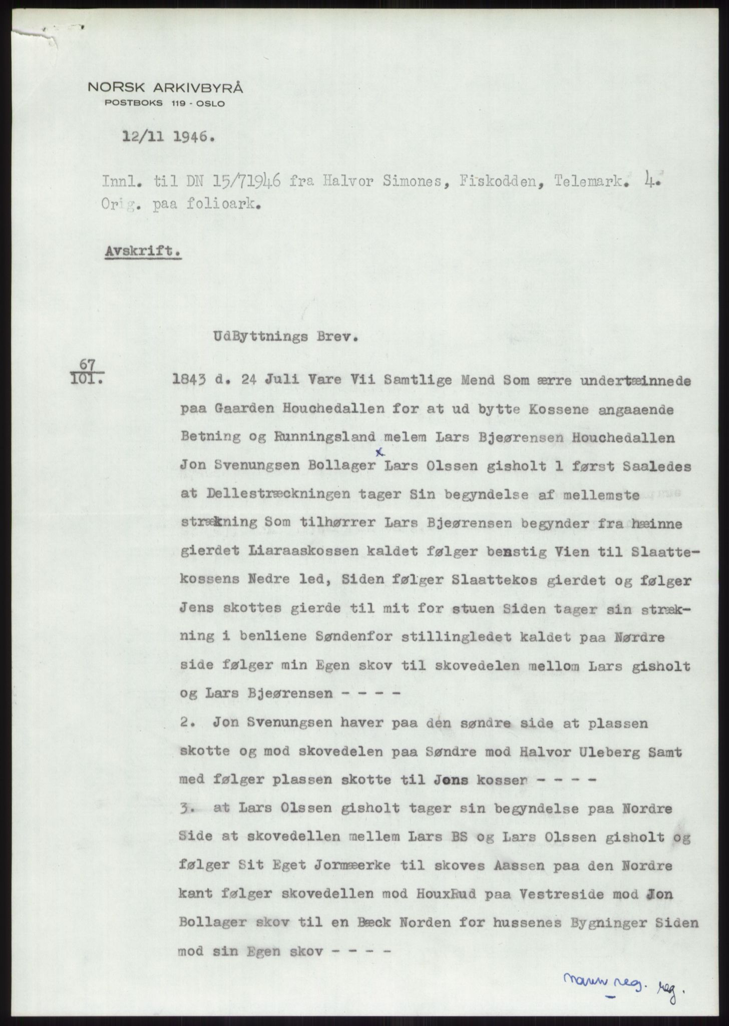 Samlinger til kildeutgivelse, Diplomavskriftsamlingen, AV/RA-EA-4053/H/Ha, p. 2911