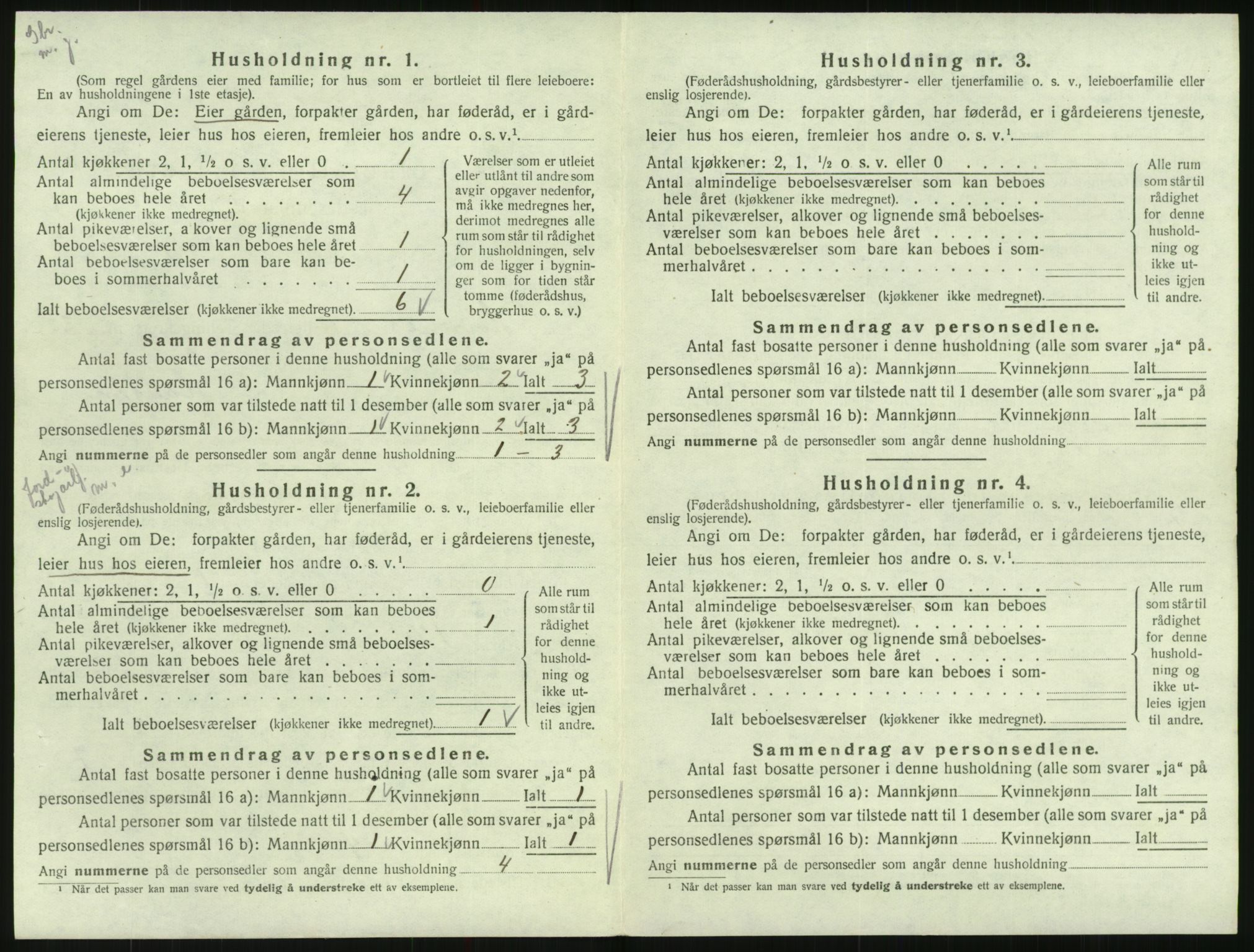 SAK, 1920 census for Hornnes, 1920, p. 92