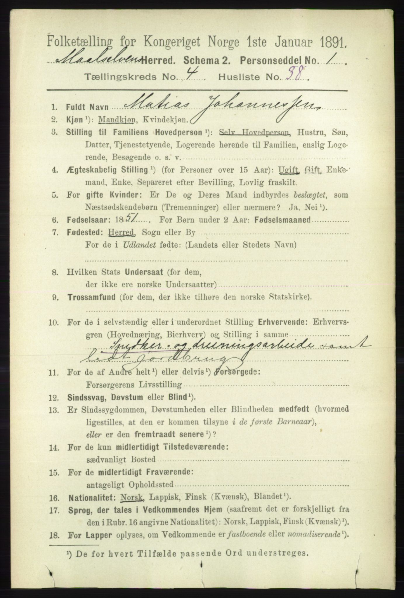 RA, 1891 census for 1924 Målselv, 1891, p. 1372