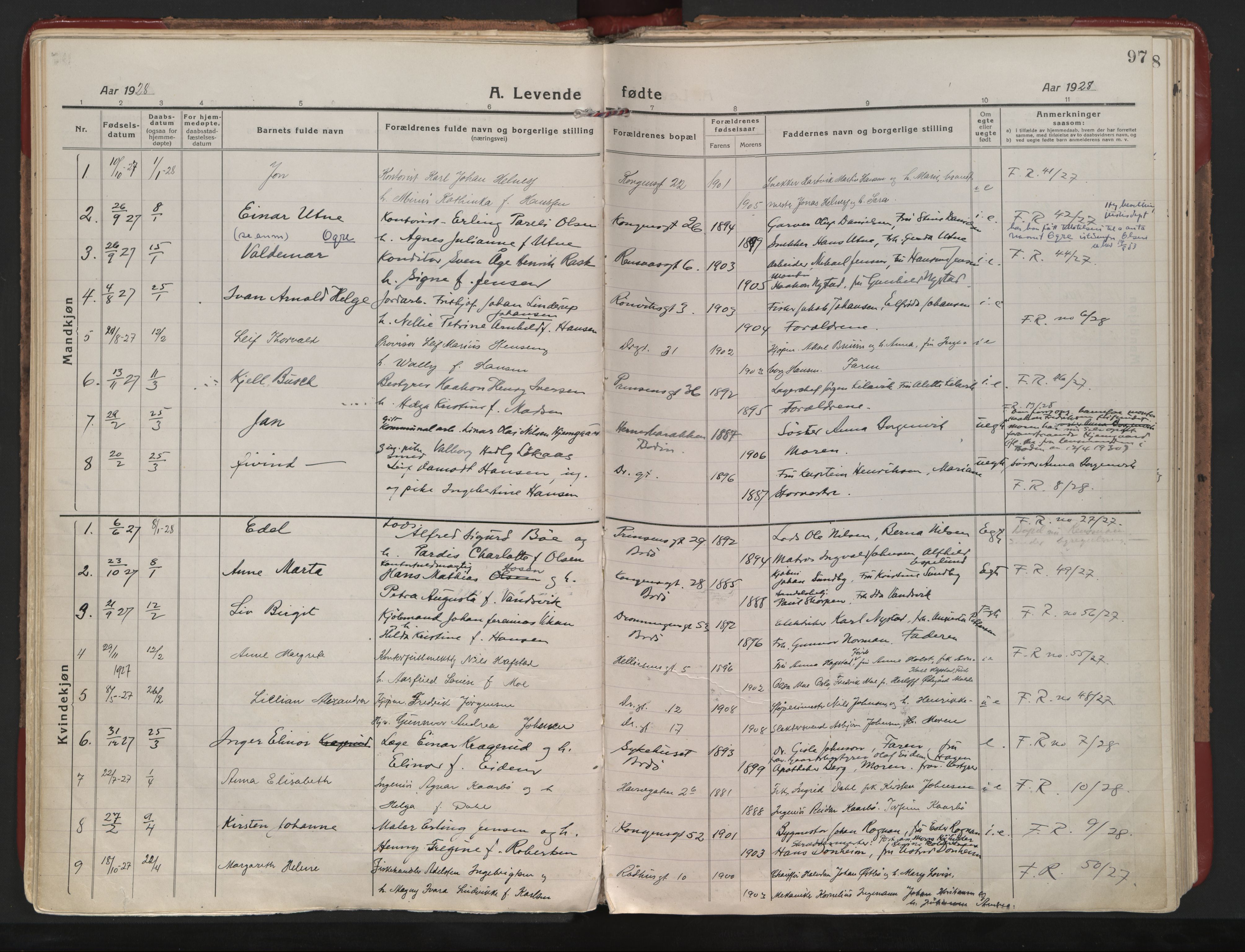 Ministerialprotokoller, klokkerbøker og fødselsregistre - Nordland, SAT/A-1459/801/L0017: Parish register (official) no. 801A17, 1917-1930, p. 97