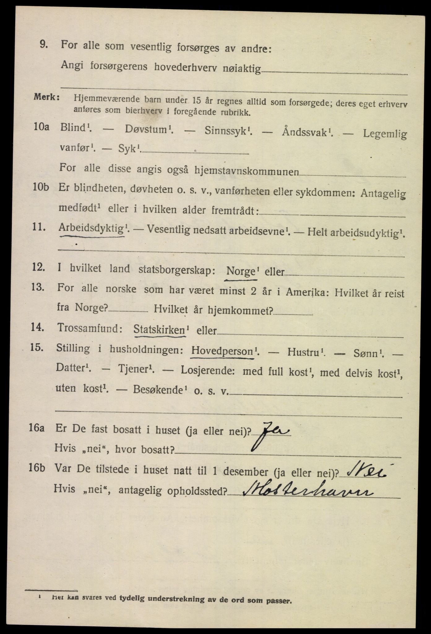 SAK, 1920 census for Sør-Audnedal, 1920, p. 4544