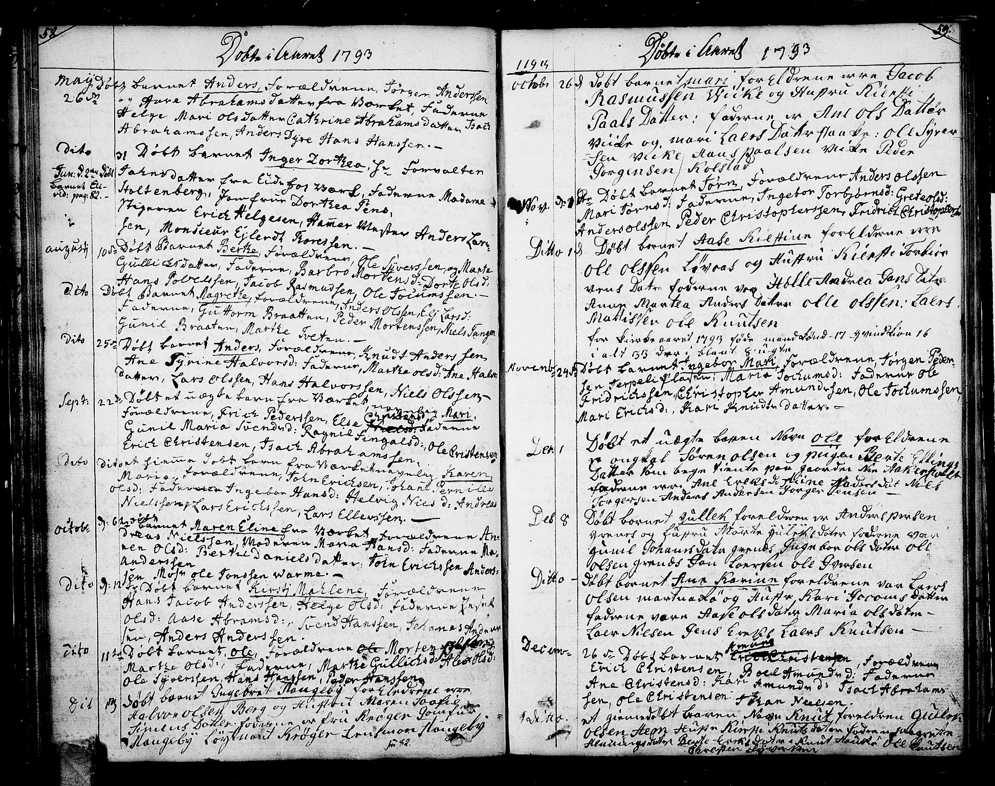 Hof kirkebøker, SAKO/A-64/F/Fa/L0003: Parish register (official) no. I 3, 1782-1814, p. 58-59
