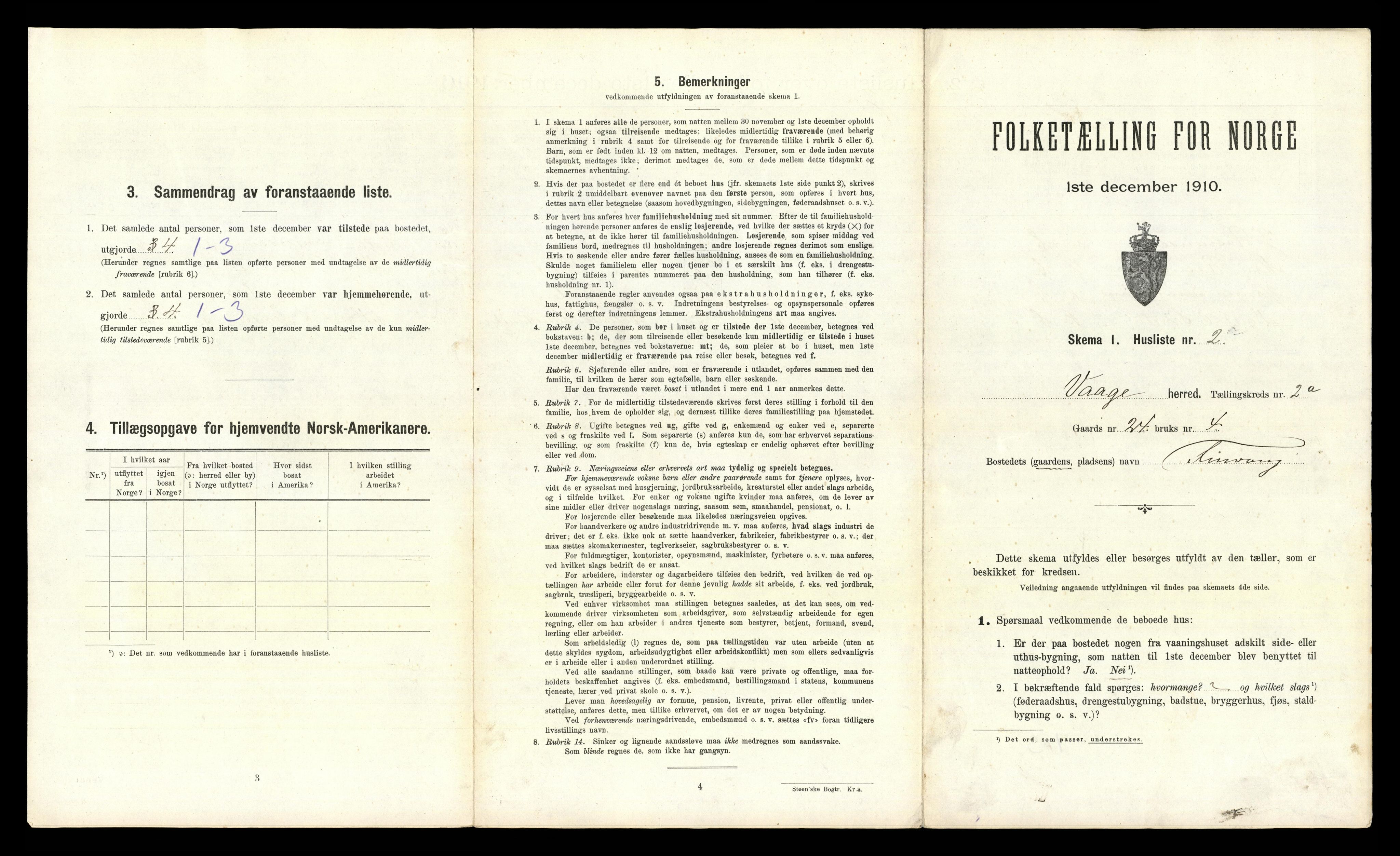 RA, 1910 census for Vågå, 1910, p. 657