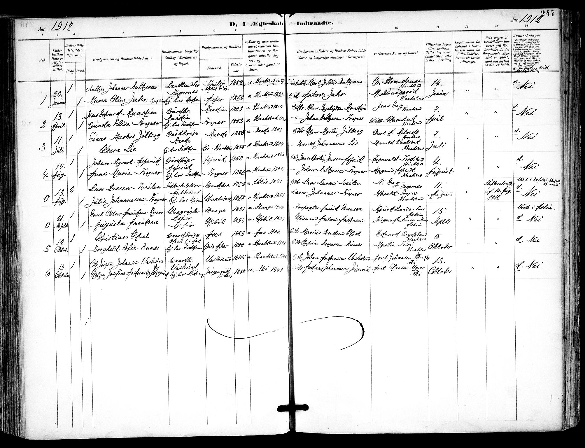 Kråkstad prestekontor Kirkebøker, SAO/A-10125a/F/Fa/L0010: Parish register (official) no. I 10, 1893-1931, p. 247