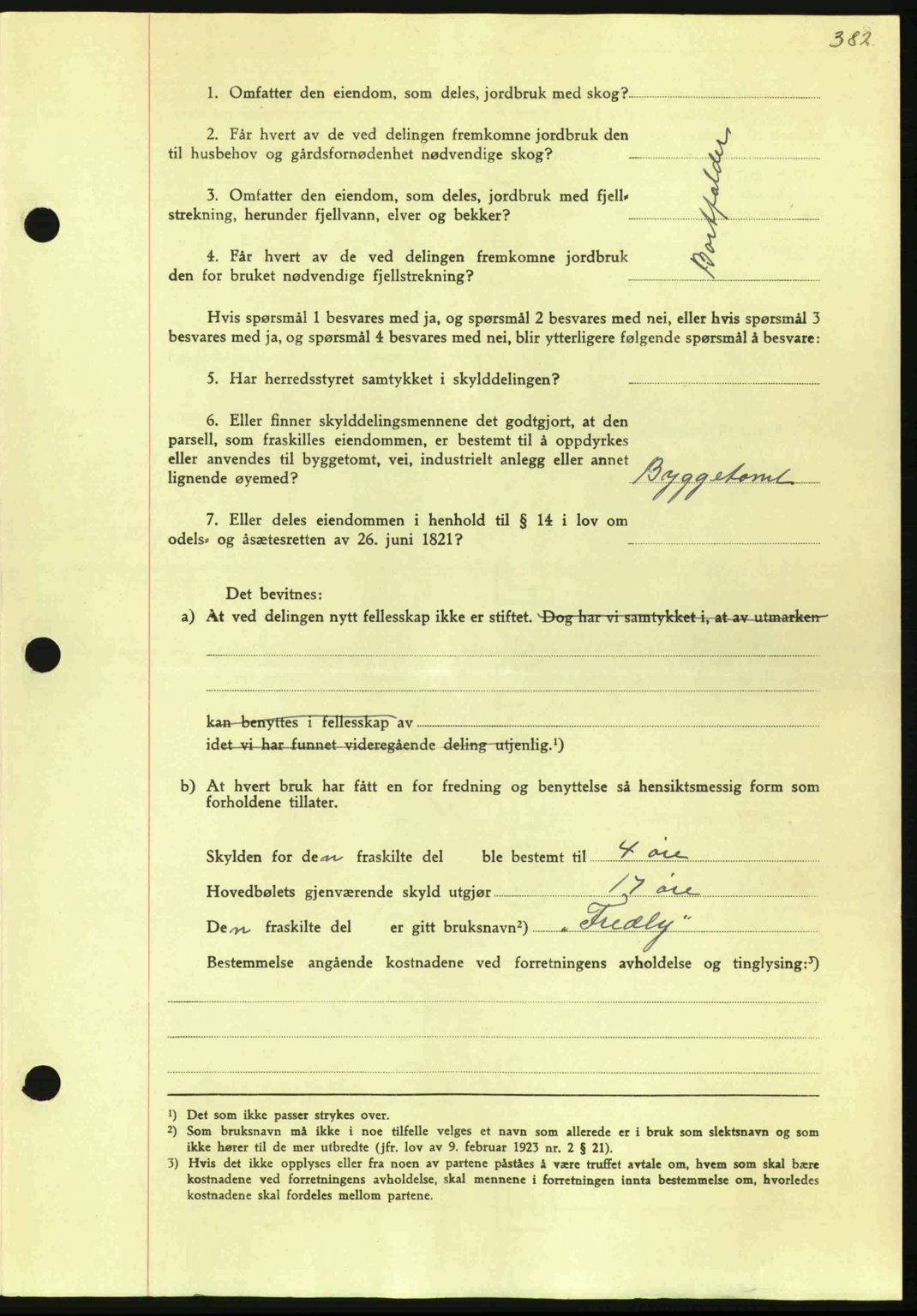 Nordmøre sorenskriveri, AV/SAT-A-4132/1/2/2Ca: Mortgage book no. A95, 1943-1943, Diary no: : 1446/1943