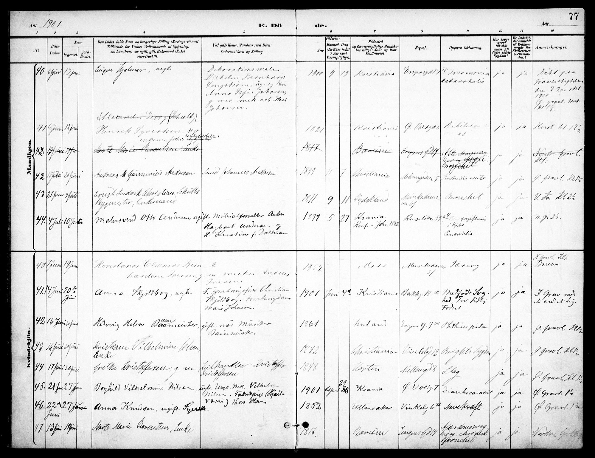 Johannes prestekontor Kirkebøker, AV/SAO-A-10852/F/Fa/L0008: Parish register (official) no. 8, 1897-1917, p. 77