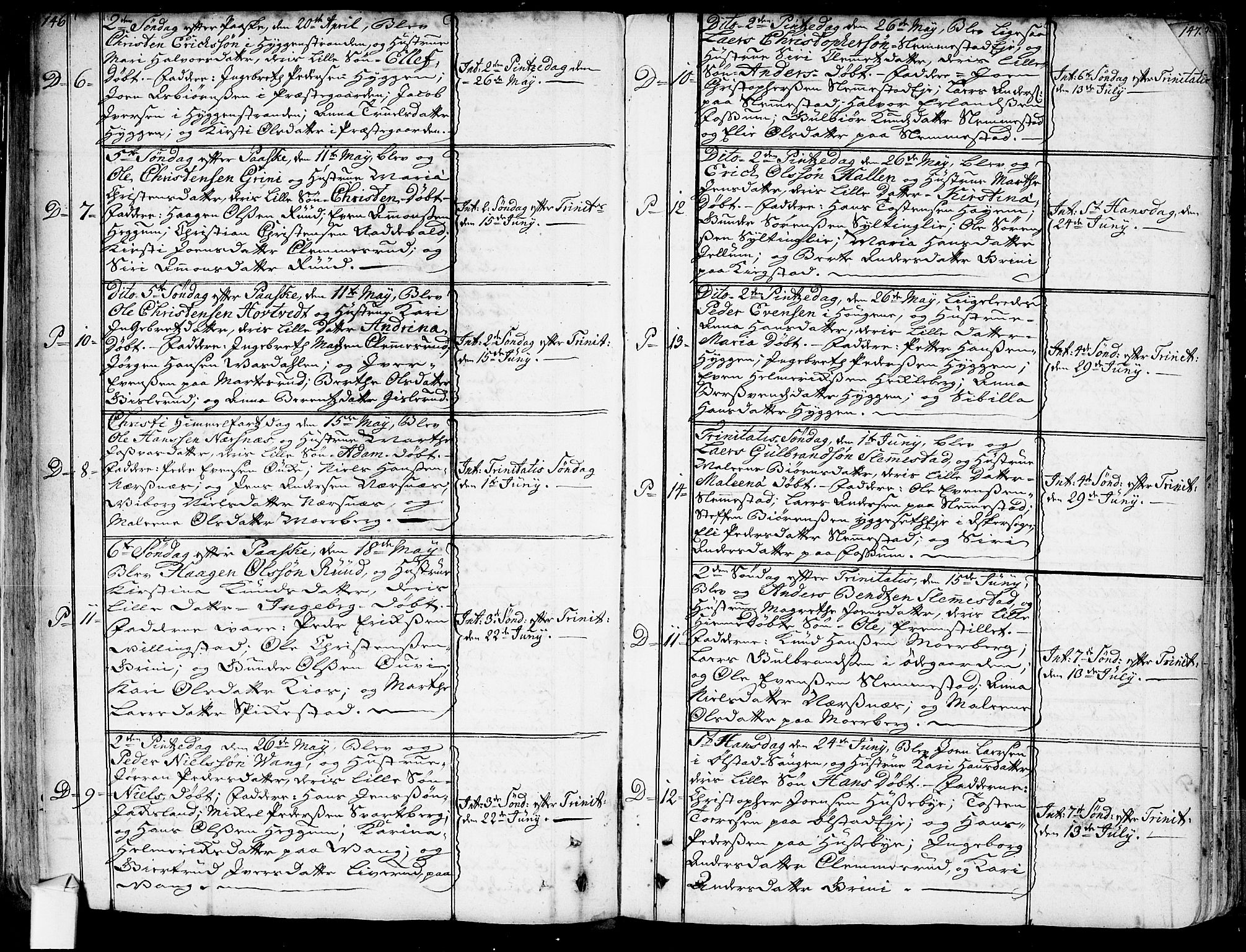 Røyken kirkebøker, SAKO/A-241/G/Ga/L0001: Parish register (copy) no. 1, 1740-1768, p. 146-147