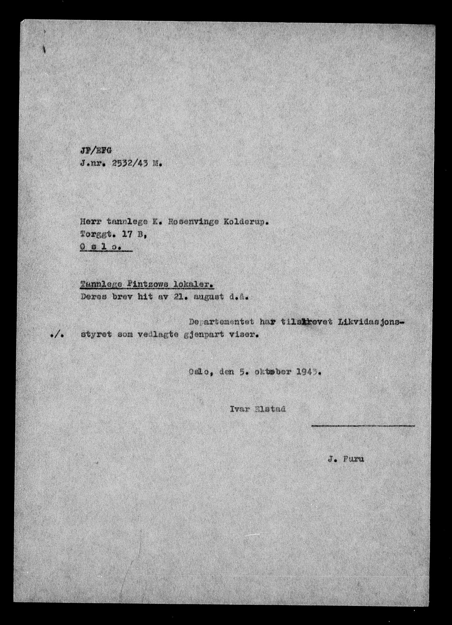 Justisdepartementet, Tilbakeføringskontoret for inndratte formuer, AV/RA-S-1564/H/Hc/Hcc/L0969: --, 1945-1947, p. 365