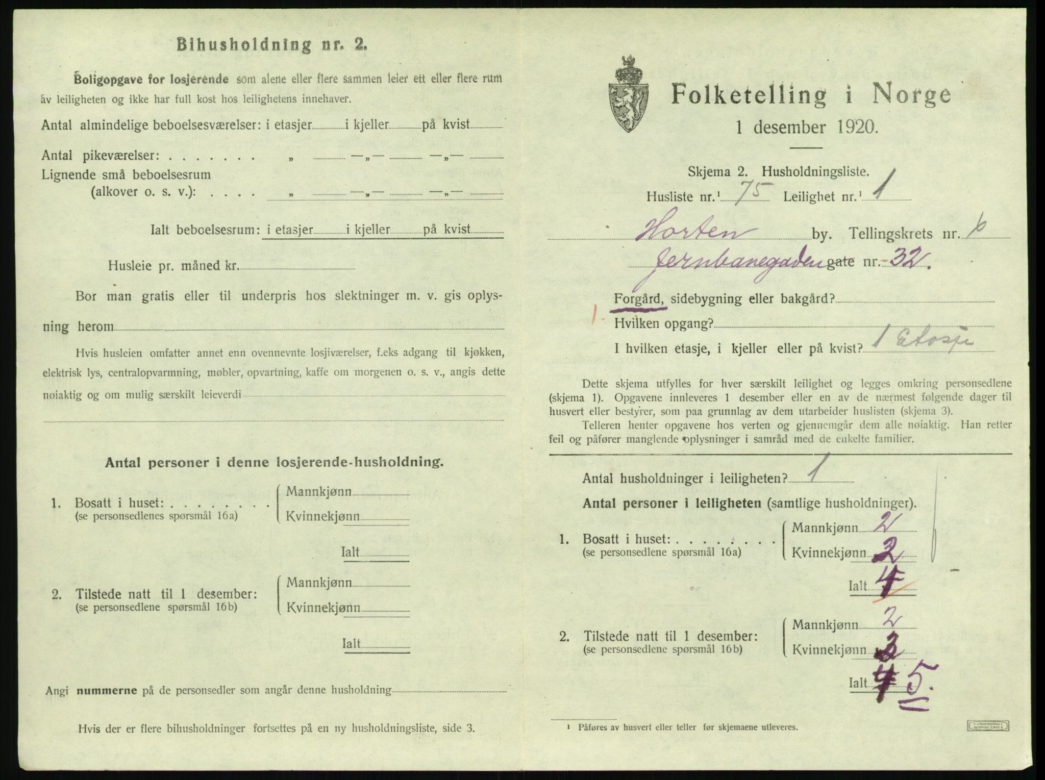 SAKO, 1920 census for Horten, 1920, p. 6635