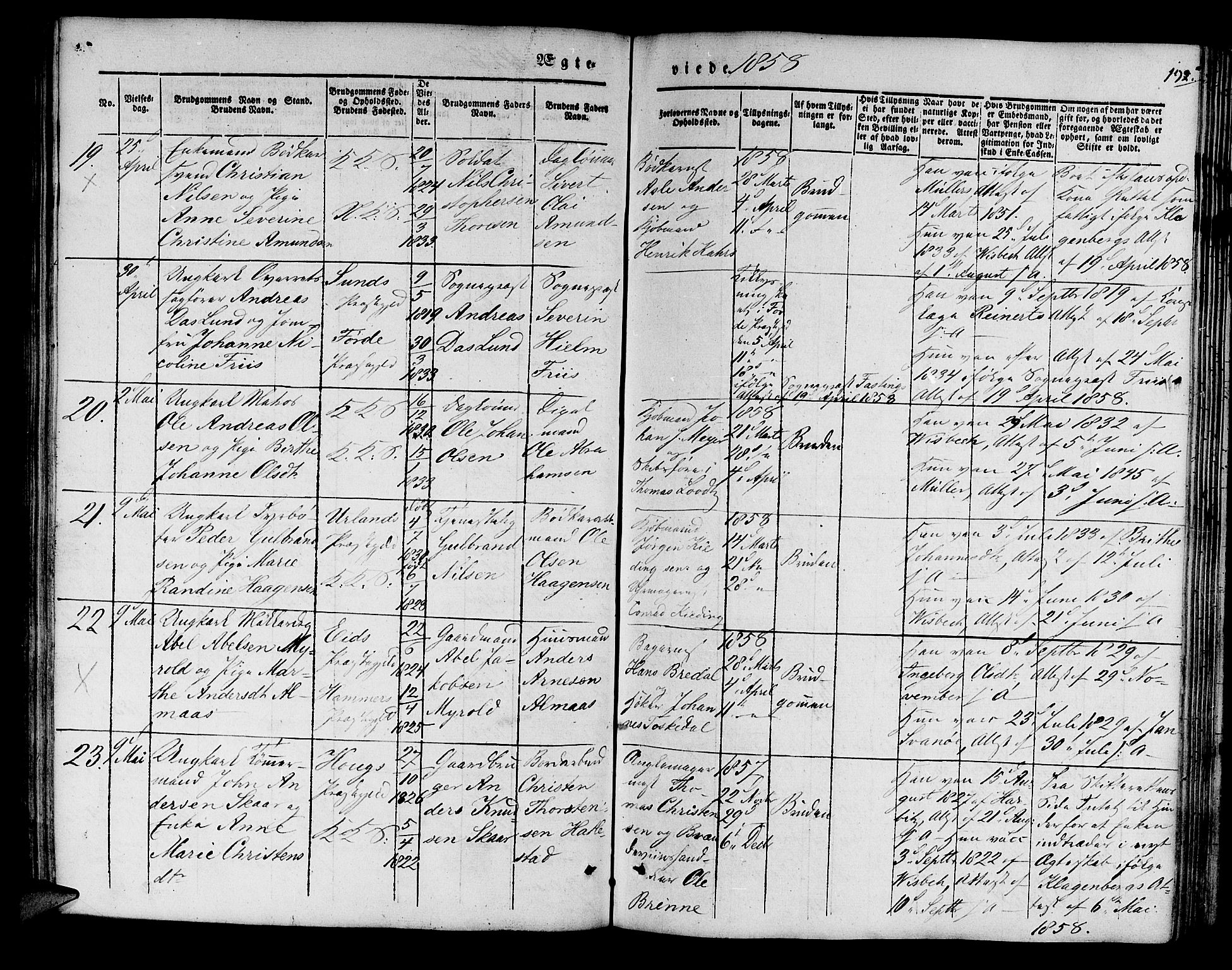 Korskirken sokneprestembete, SAB/A-76101/H/Hab: Parish register (copy) no. D 1, 1840-1867, p. 192