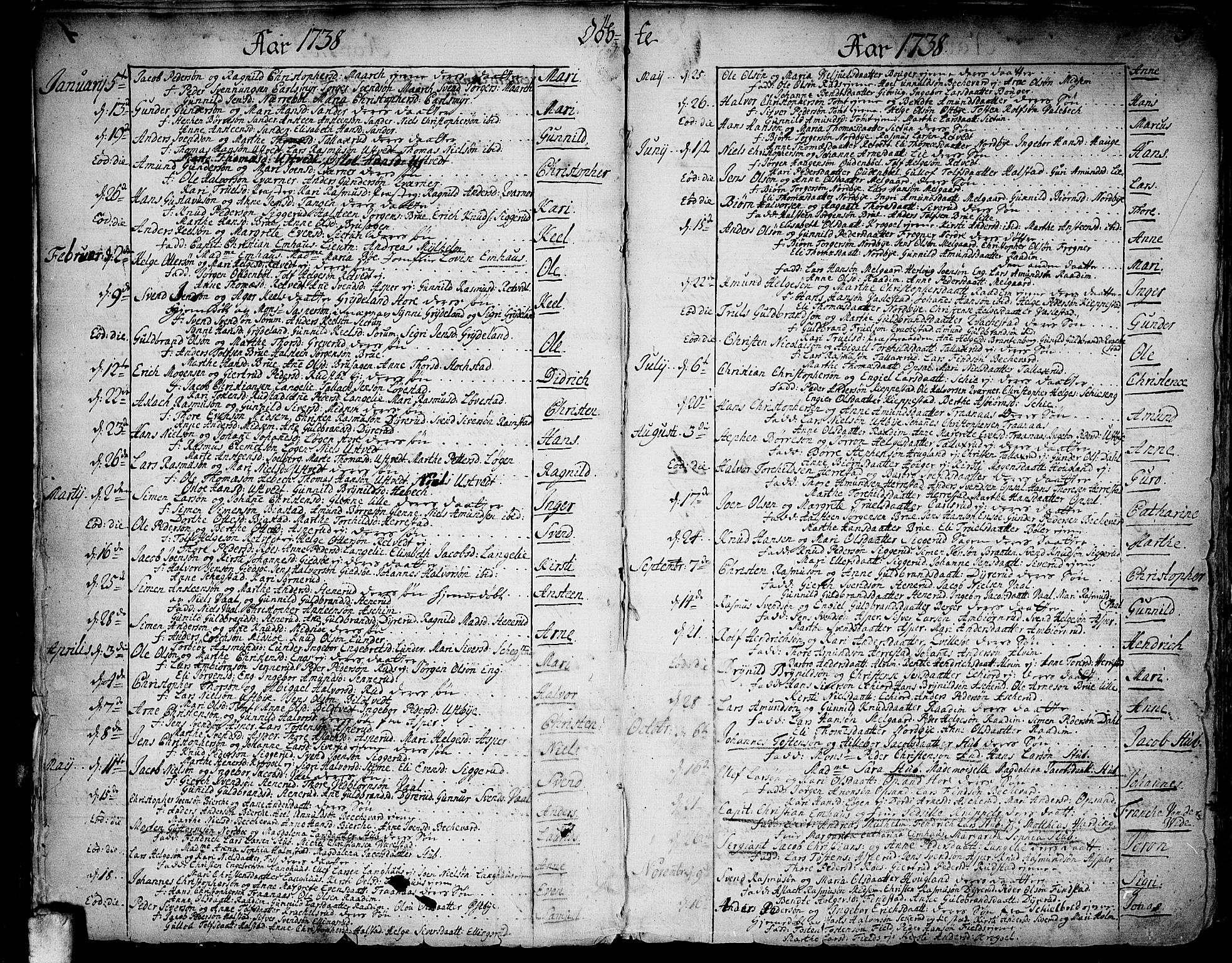 Kråkstad prestekontor Kirkebøker, SAO/A-10125a/F/Fa/L0001: Parish register (official) no. I 1, 1736-1785, p. 5