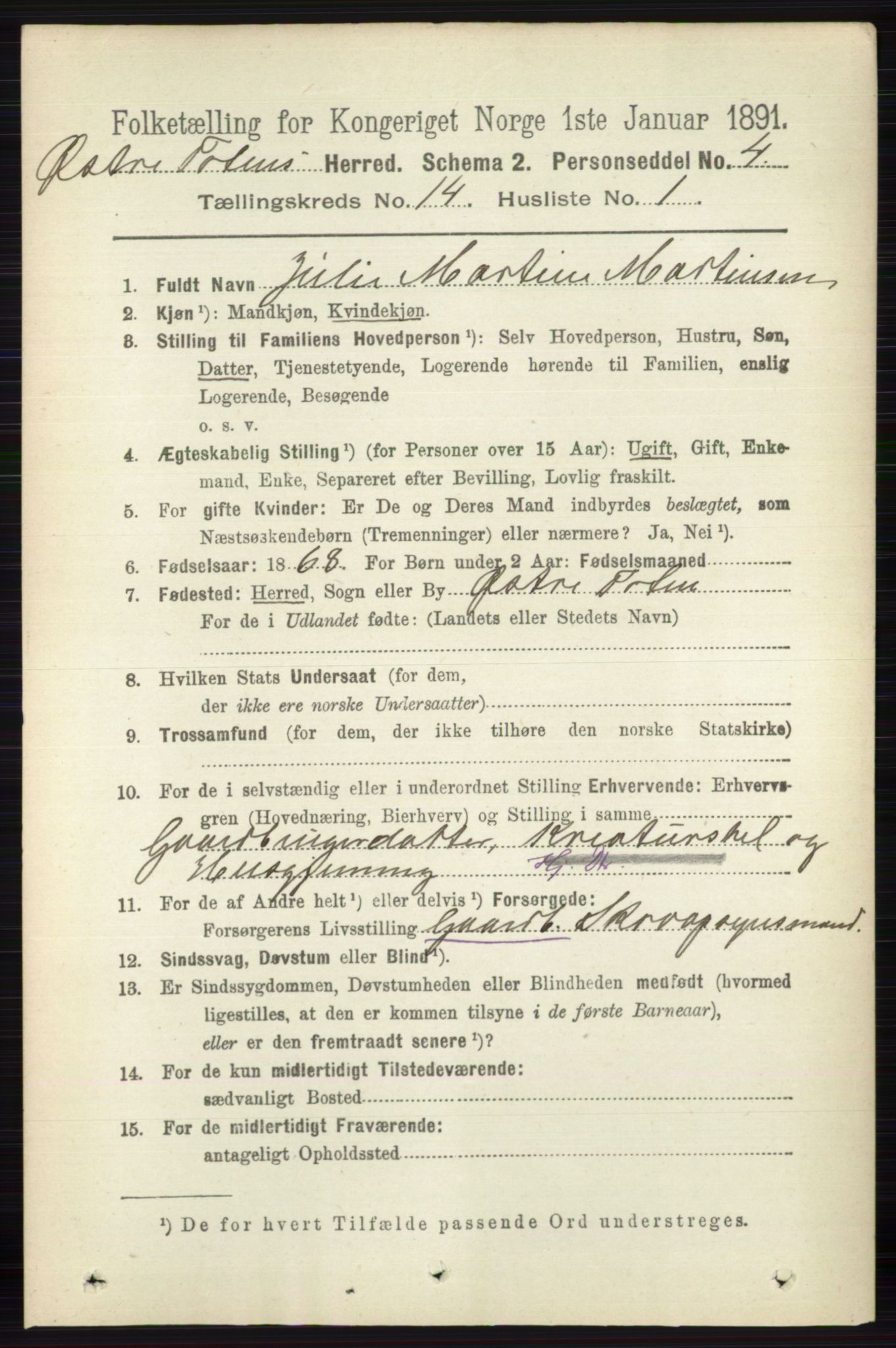 RA, 1891 census for 0528 Østre Toten, 1891, p. 9067