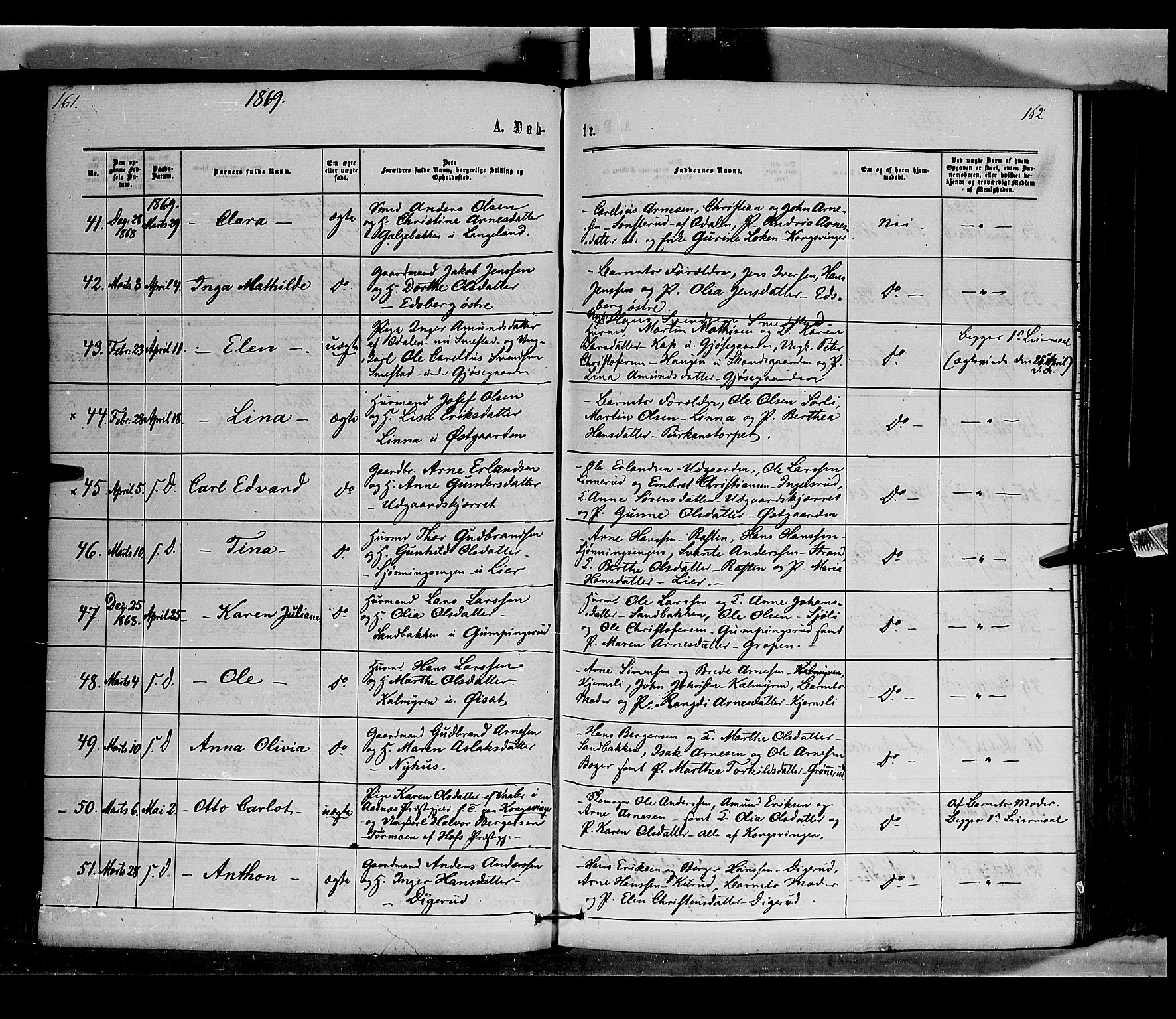 Vinger prestekontor, AV/SAH-PREST-024/H/Ha/Haa/L0011: Parish register (official) no. 11, 1862-1870, p. 162