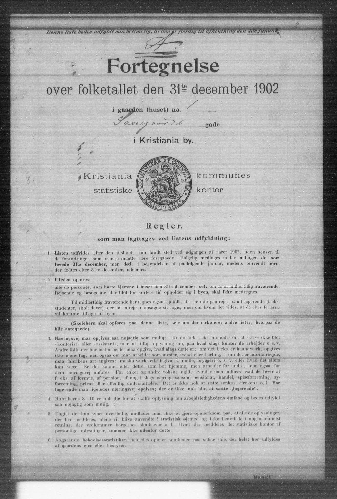 OBA, Municipal Census 1902 for Kristiania, 1902, p. 16786