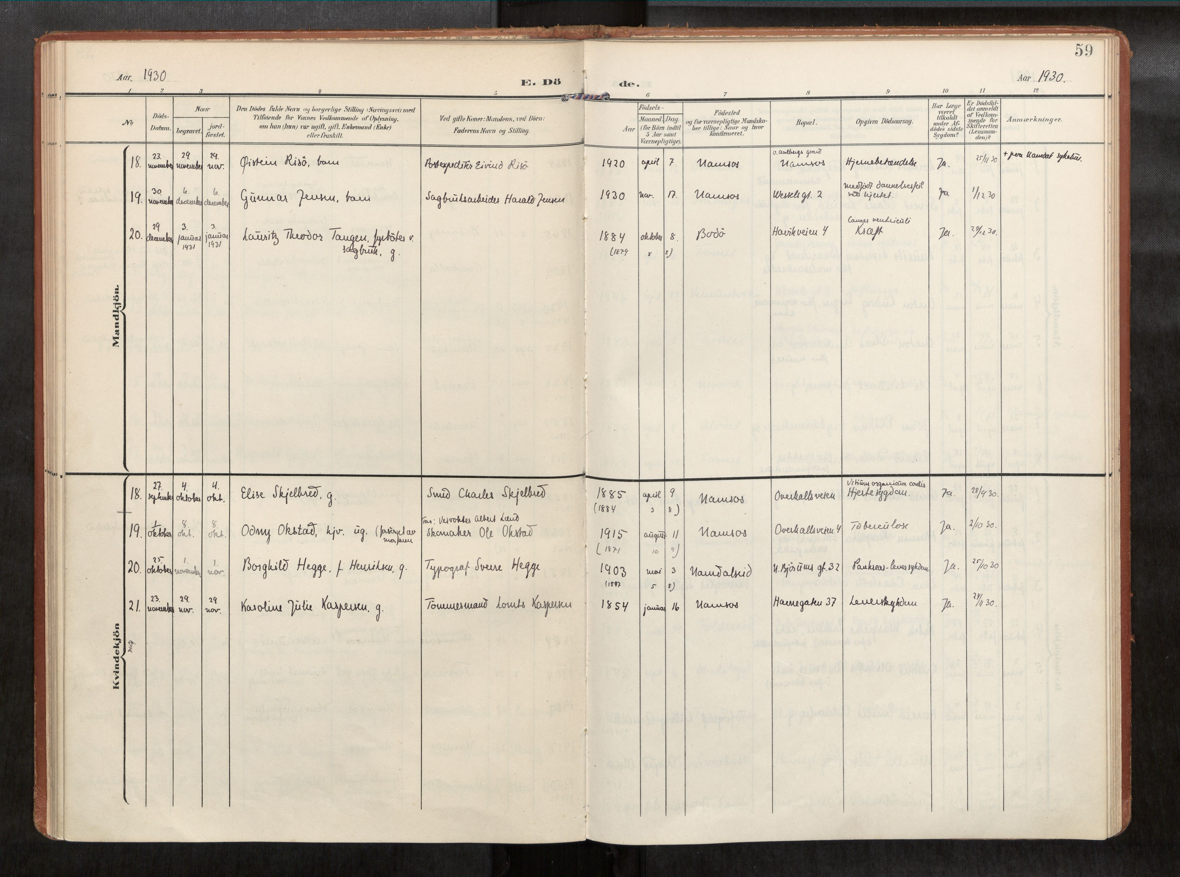 Ministerialprotokoller, klokkerbøker og fødselsregistre - Nord-Trøndelag, AV/SAT-A-1458/768/L0579b: Parish register (official) no. 768A15, 1908-1945, p. 59