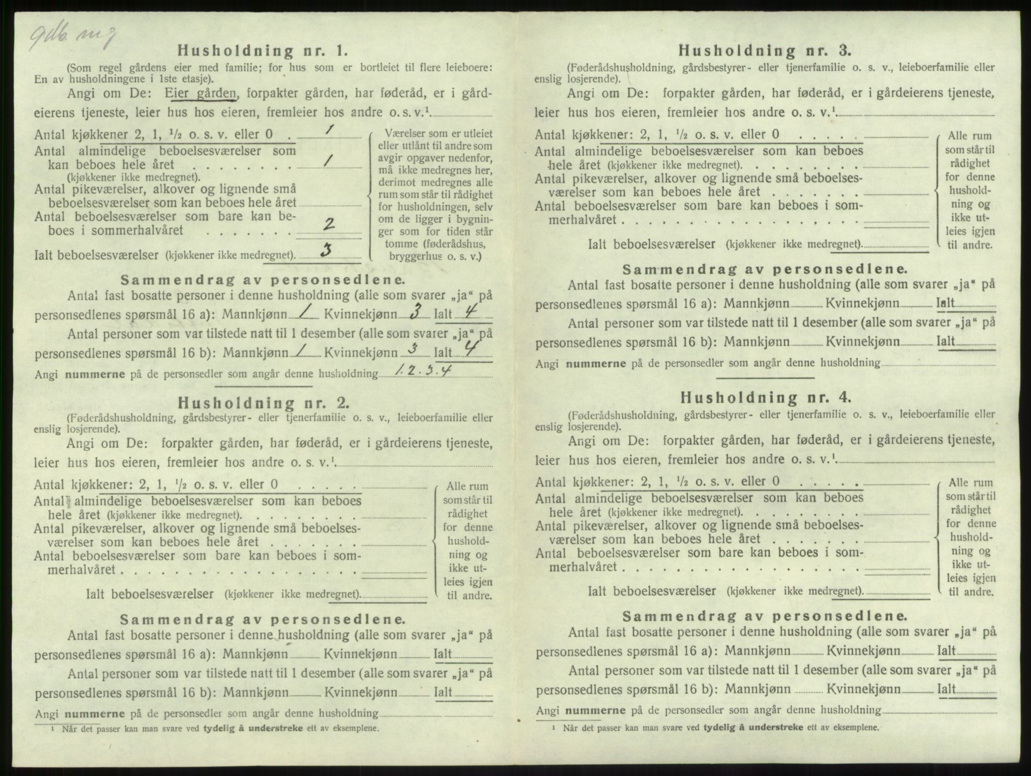 SAB, 1920 census for Balestrand, 1920, p. 44