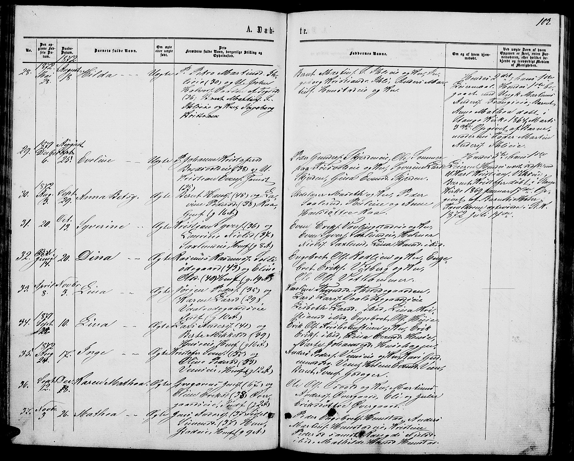 Stange prestekontor, AV/SAH-PREST-002/L/L0006: Parish register (copy) no. 6, 1864-1882, p. 103