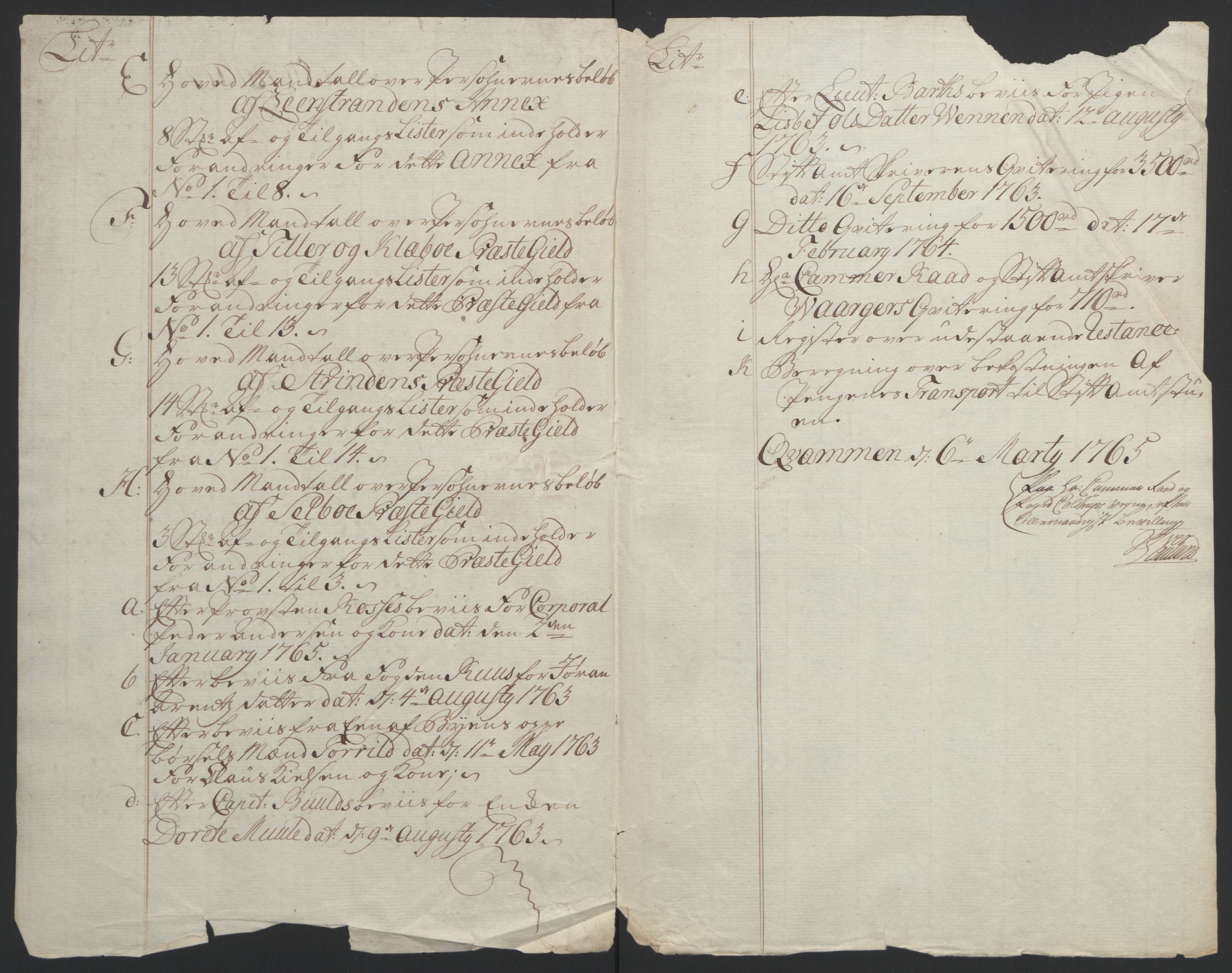 Rentekammeret inntil 1814, Reviderte regnskaper, Fogderegnskap, RA/EA-4092/R61/L4180: Ekstraskatten Strinda og Selbu, 1762-1767, p. 21