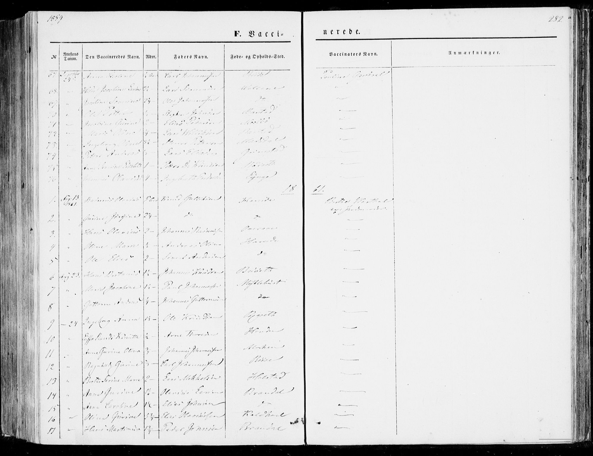 Ministerialprotokoller, klokkerbøker og fødselsregistre - Møre og Romsdal, SAT/A-1454/510/L0121: Parish register (official) no. 510A01, 1848-1877, p. 282