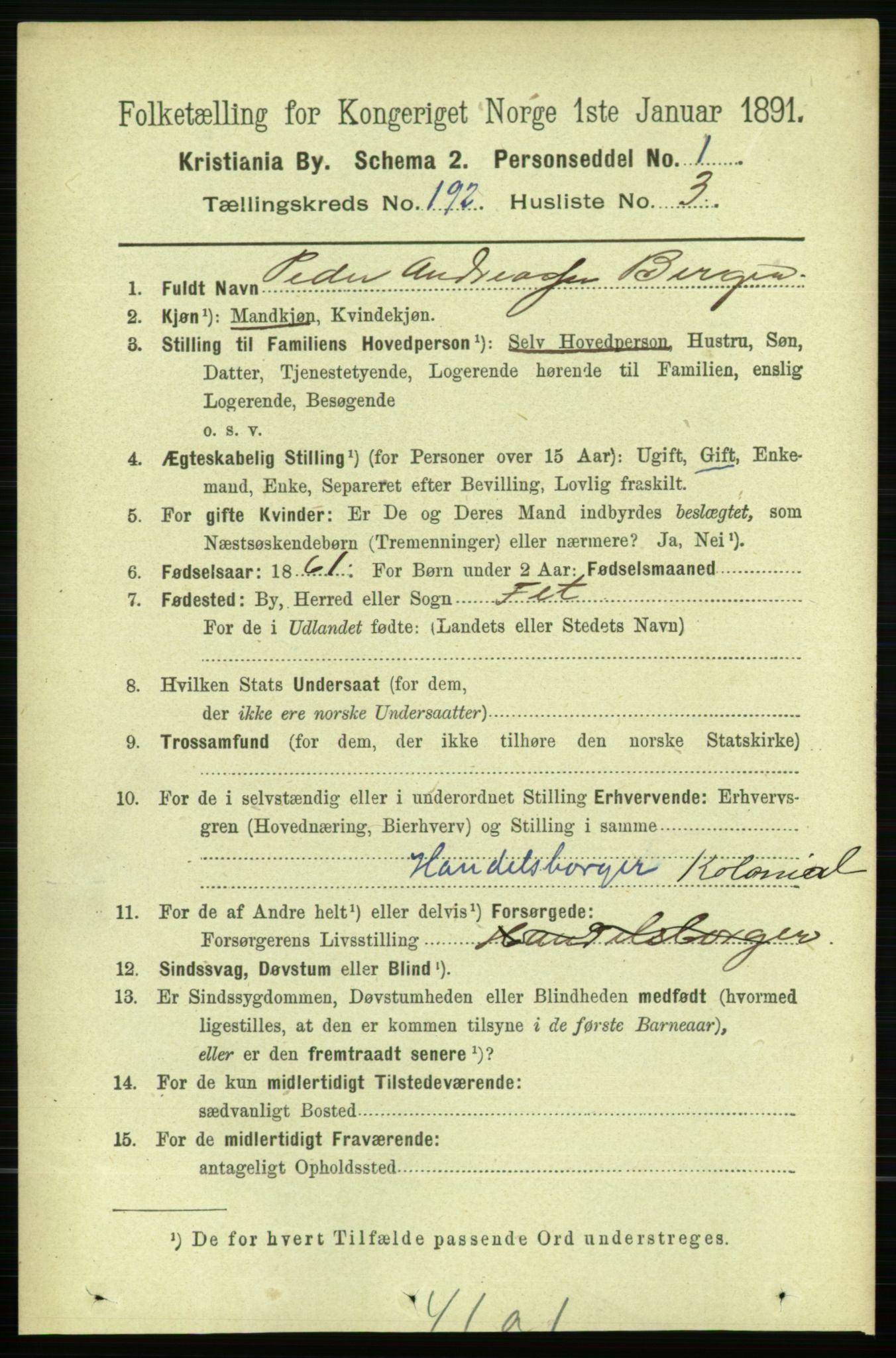 RA, 1891 census for 0301 Kristiania, 1891, p. 115527