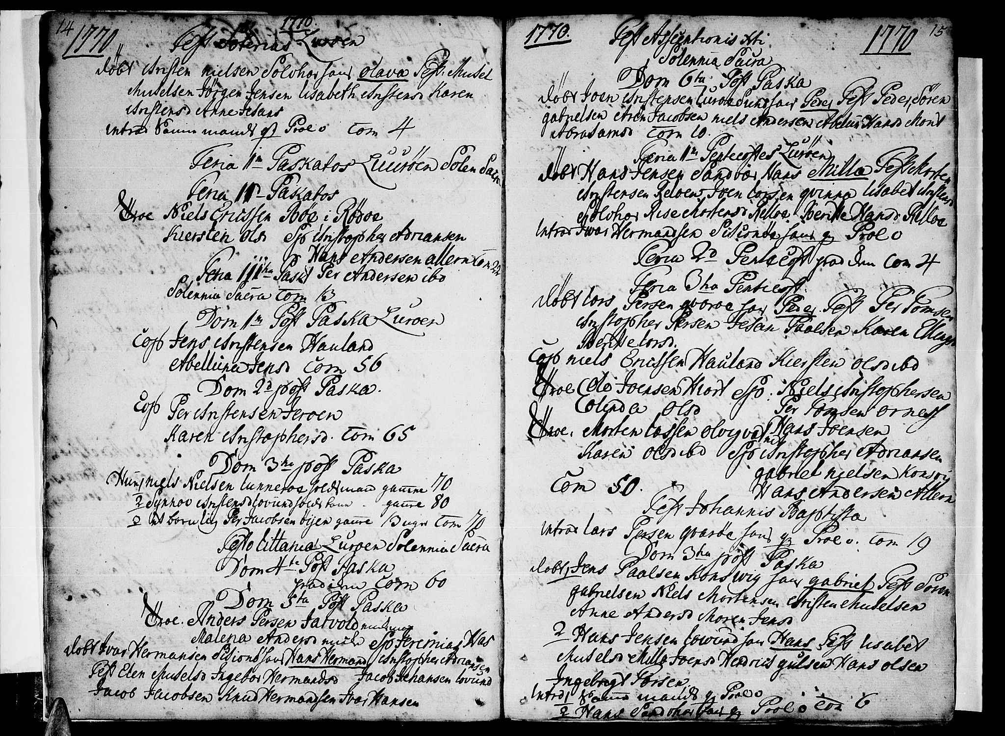Ministerialprotokoller, klokkerbøker og fødselsregistre - Nordland, SAT/A-1459/839/L0563: Parish register (official) no. 839A01 /1, 1767-1824, p. 14-15