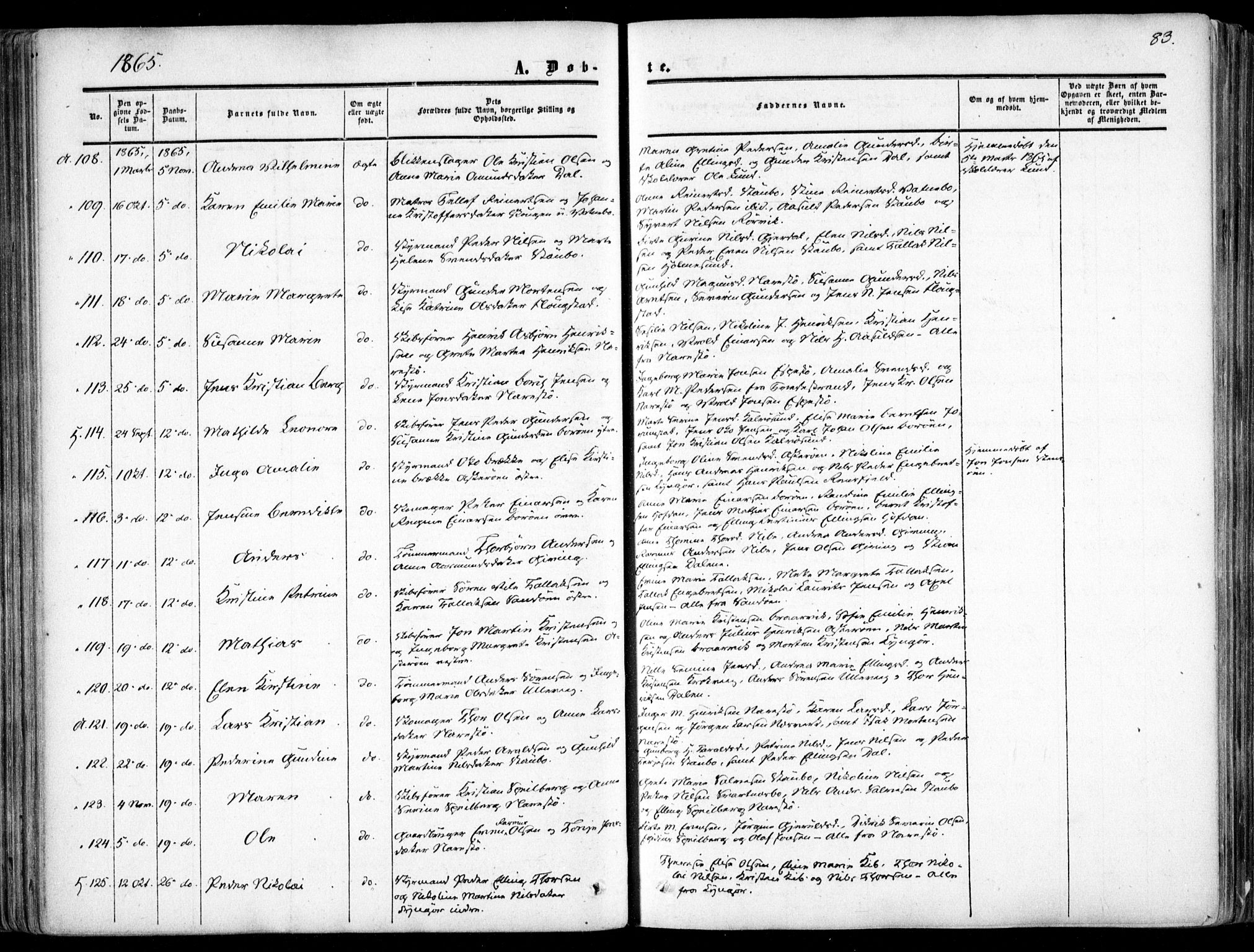 Dypvåg sokneprestkontor, AV/SAK-1111-0007/F/Fa/Faa/L0006: Parish register (official) no. A 6, 1855-1872, p. 83