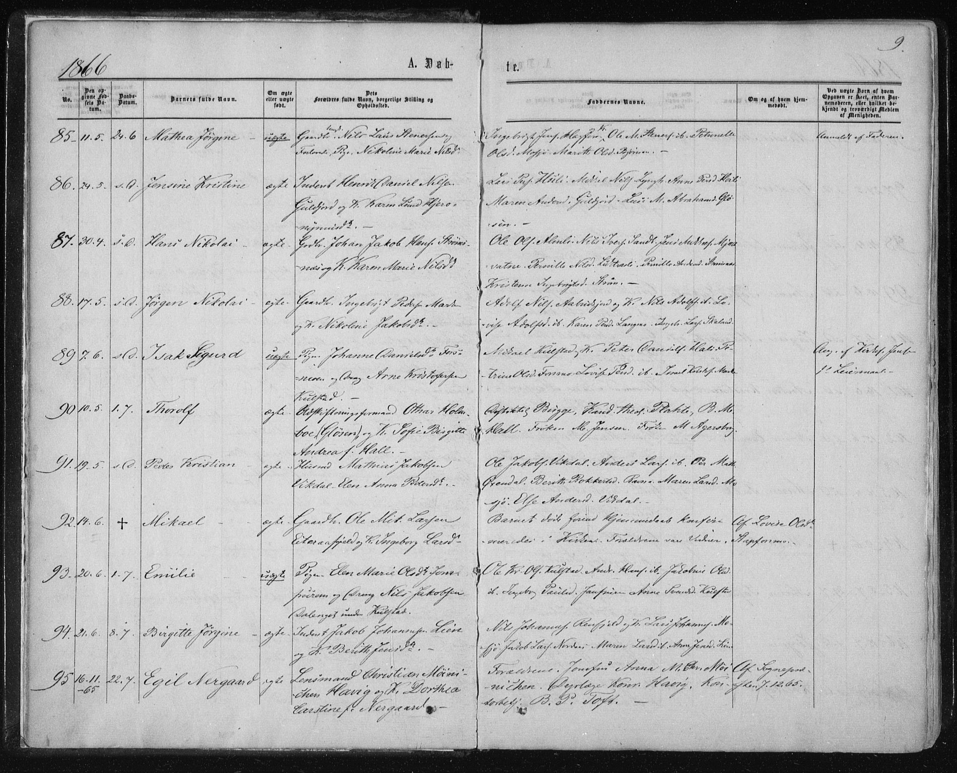 Ministerialprotokoller, klokkerbøker og fødselsregistre - Nordland, SAT/A-1459/820/L0294: Parish register (official) no. 820A15, 1866-1879, p. 9