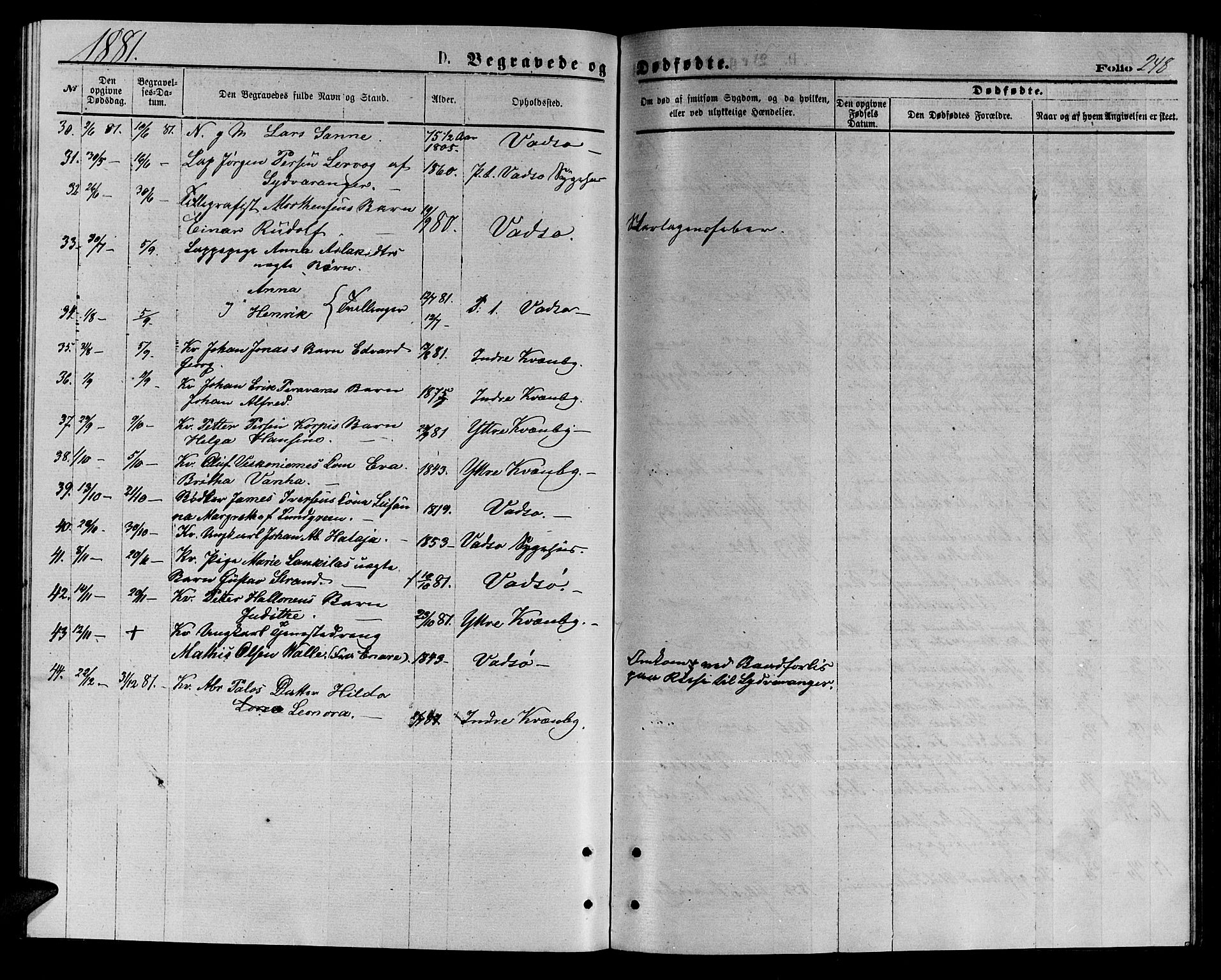 Vadsø sokneprestkontor, SATØ/S-1325/H/Hb/L0002klokker: Parish register (copy) no. 2, 1875-1884, p. 248