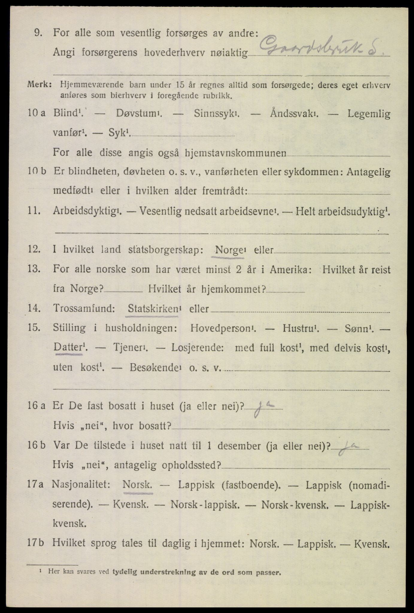 SAT, 1920 census for Lødingen, 1920, p. 2590