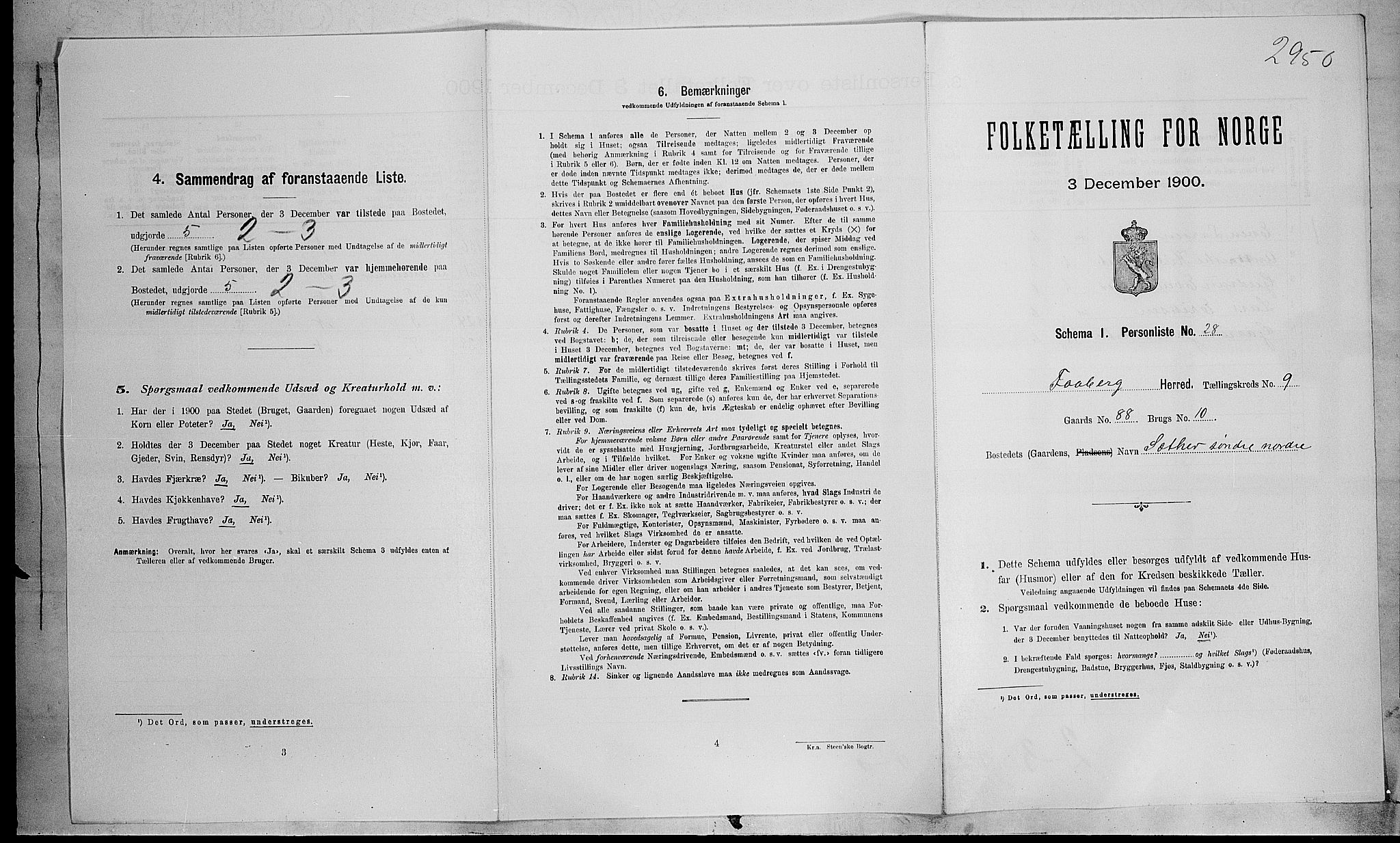 SAH, 1900 census for Fåberg, 1900, p. 944