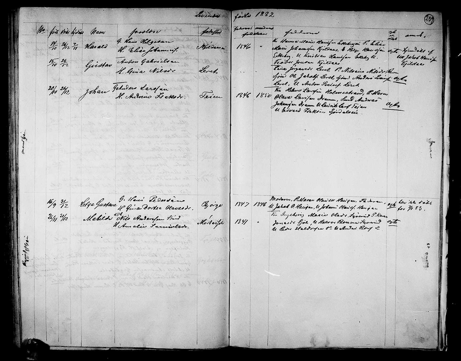 Sande Kirkebøker, SAKO/A-53/G/Ga/L0003: Parish register (copy) no. 3, 1864-1882, p. 239