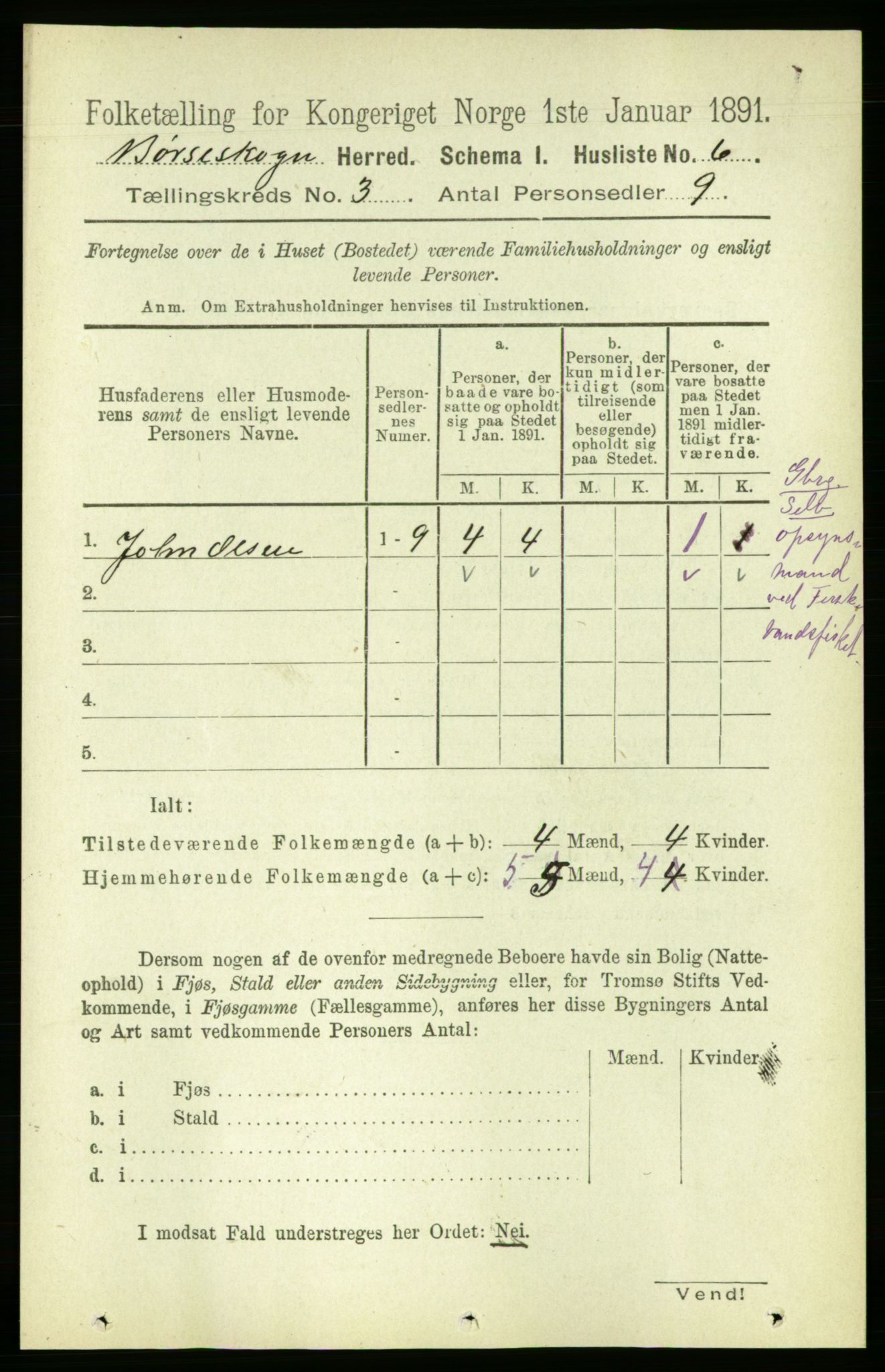 RA, 1891 census for 1657 Børseskogn, 1891, p. 1285