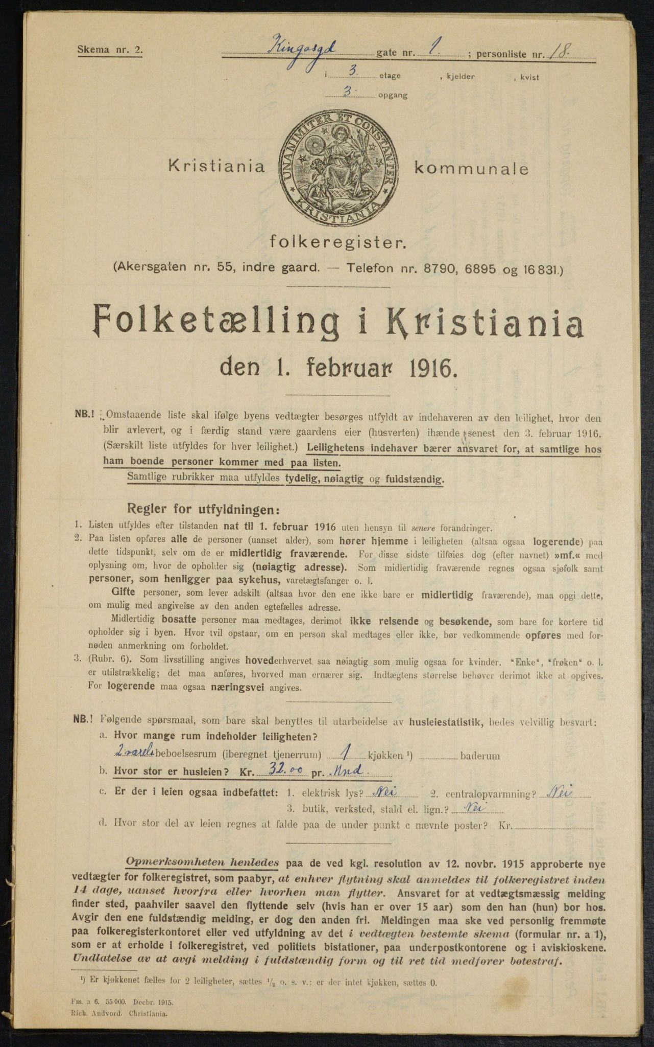 OBA, Municipal Census 1916 for Kristiania, 1916, p. 50627