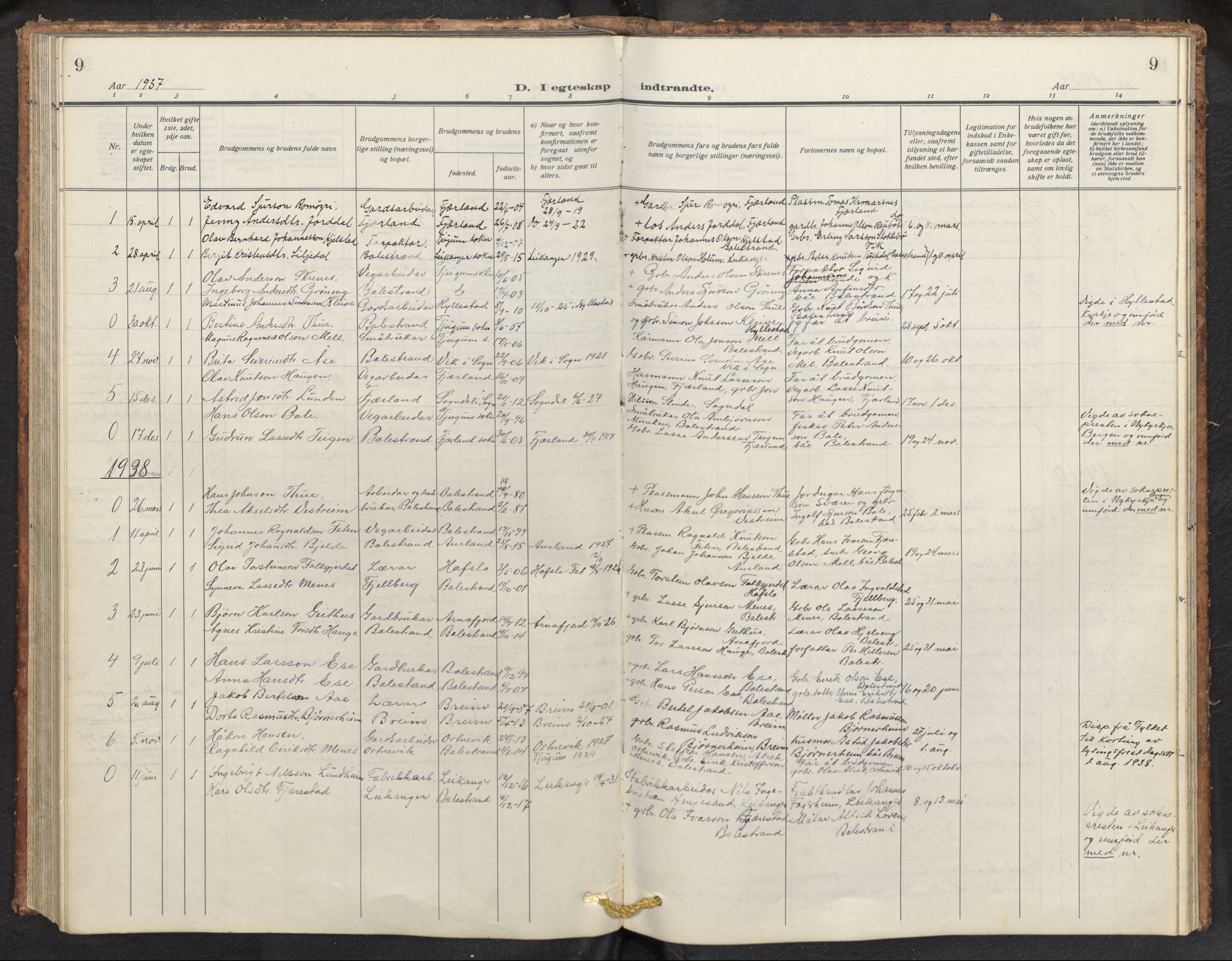 Balestrand sokneprestembete, AV/SAB-A-79601/H/Hab/Haba/L0003: Parish register (copy) no. A 3, 1920-1956, p. 9