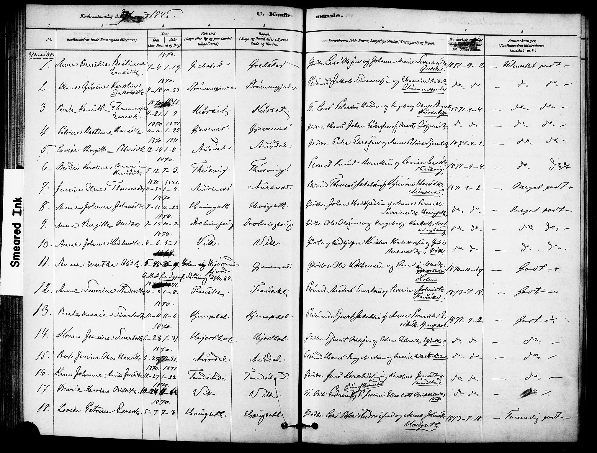 Ministerialprotokoller, klokkerbøker og fødselsregistre - Møre og Romsdal, AV/SAT-A-1454/523/L0334: Parish register (official) no. 523A01, 1878-1891