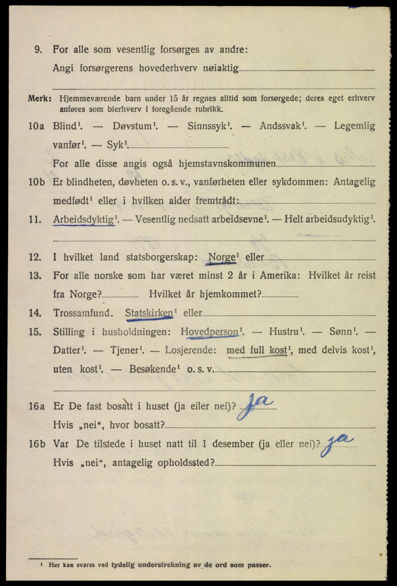 SAK, 1920 census for Nes (V-A), 1920, p. 1385